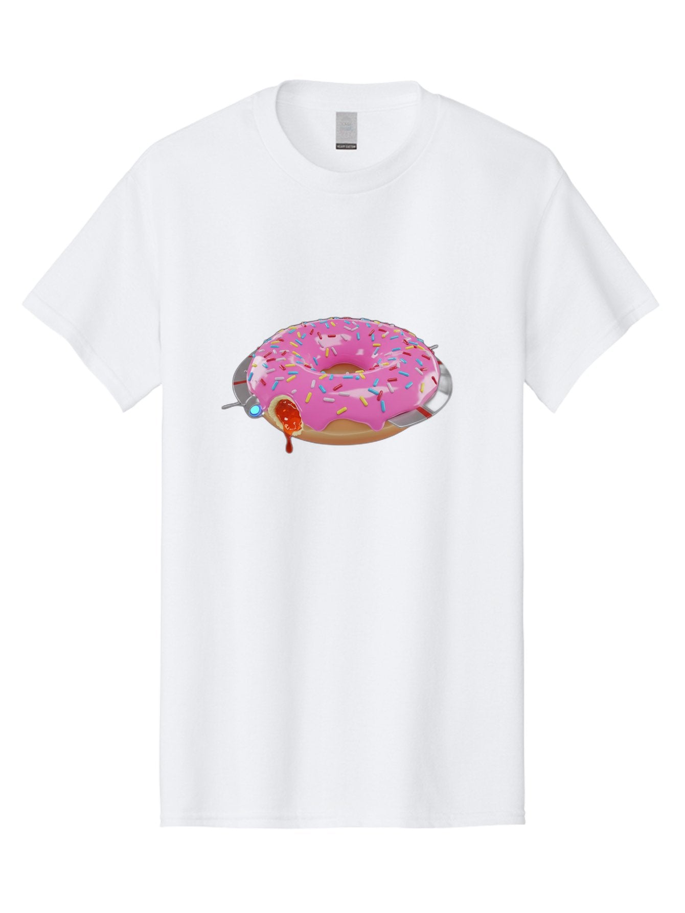 Pink-Frosted-Donut-1 Men'S Graphic Tee, 100% Cotton, Comfortable Casual Summer Wear, Machine Washable, Pink Frosted Donut, Jelly-Filled Donut, Sprinkles On Donut, Sweet Treat, Colorful Dessert, Donut With Jelly Filling, Tasty Pastry, Bac250 13