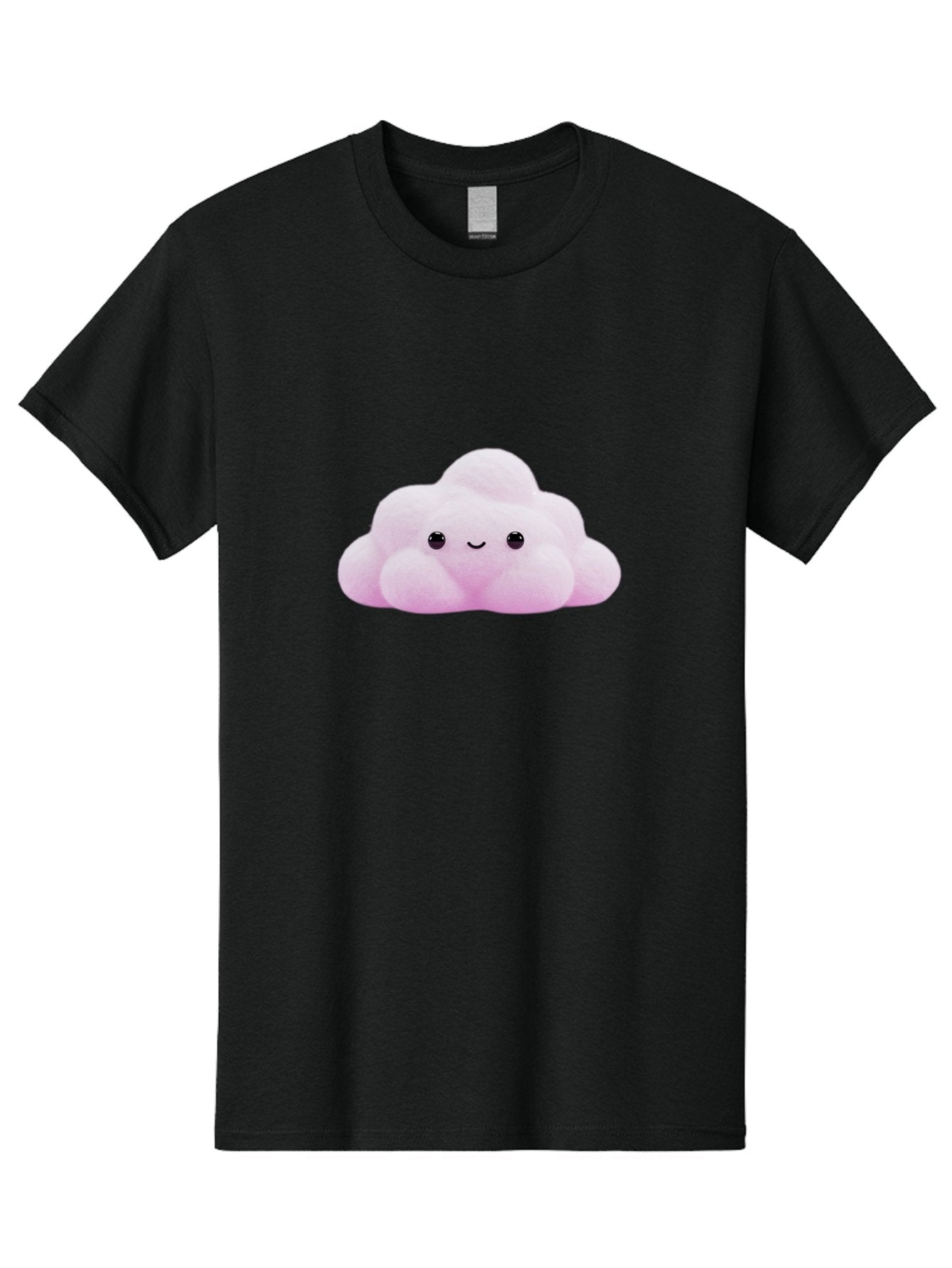 Pink-Pastel-Cloud Men'S Graphic Tee, 100% Cotton, Comfortable Casual Summer Wear, Machine Washable, Soft Pink Cloud, Cute Plush Toy, Smiling Face, Fluffy Texture, Adorable Design, Kawaii Character, Pastel Colors, Soft Toy, Cuddly Friend Bac253 11