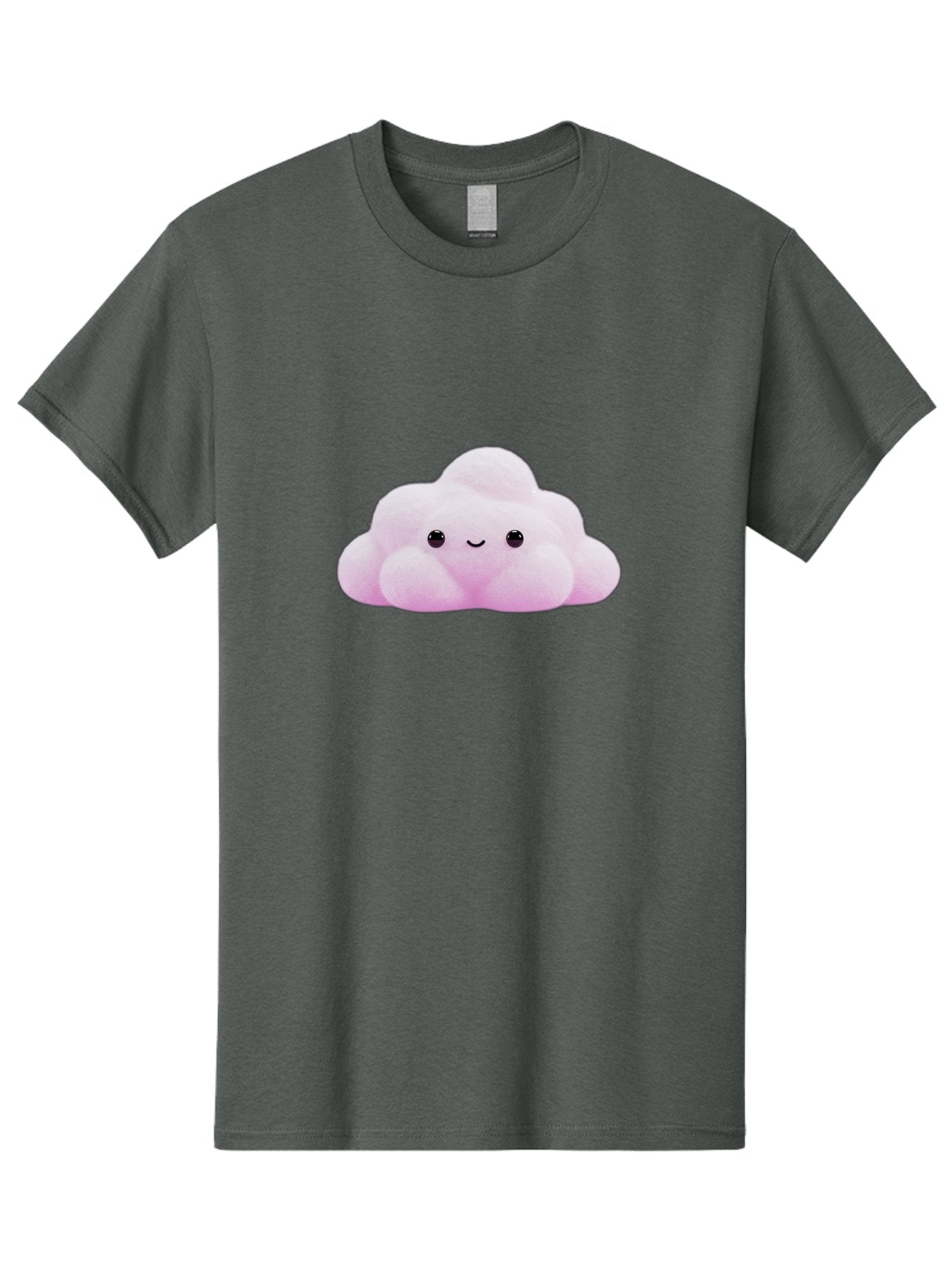Pink-Pastel-Cloud Men'S Graphic Tee, 100% Cotton, Comfortable Casual Summer Wear, Machine Washable, Soft Pink Cloud, Cute Plush Toy, Smiling Face, Fluffy Texture, Adorable Design, Kawaii Character, Pastel Colors, Soft Toy, Cuddly Friend Bac253 10