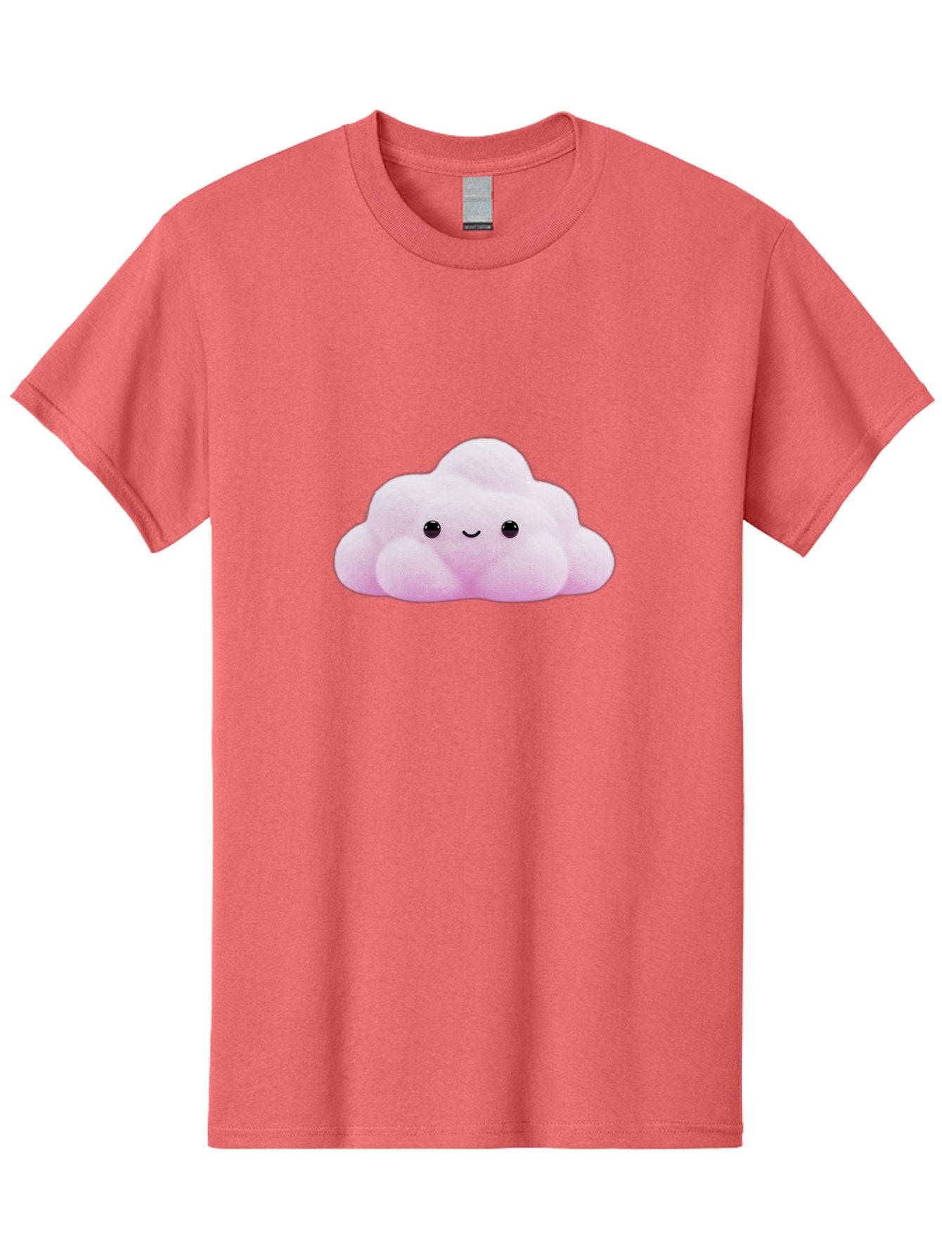 Pink-Pastel-Cloud Men'S Graphic Tee, 100% Cotton, Comfortable Casual Summer Wear, Machine Washable, Soft Pink Cloud, Cute Plush Toy, Smiling Face, Fluffy Texture, Adorable Design, Kawaii Character, Pastel Colors, Soft Toy, Cuddly Friend Bac253 14