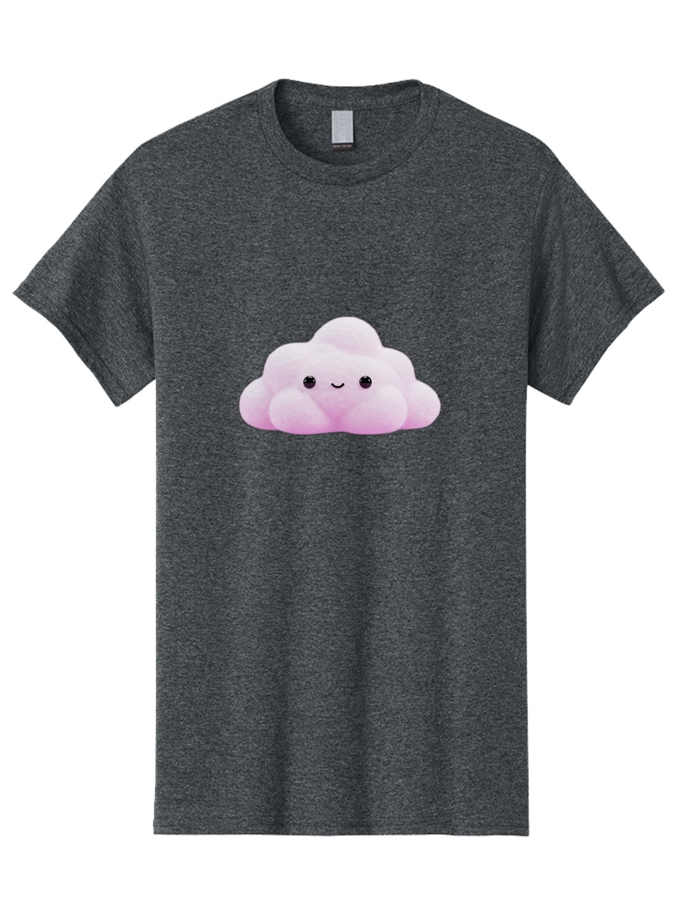 Pink-Pastel-Cloud Men'S Graphic Tee, 100% Cotton, Comfortable Casual Summer Wear, Machine Washable, Soft Pink Cloud, Cute Plush Toy, Smiling Face, Fluffy Texture, Adorable Design, Kawaii Character, Pastel Colors, Soft Toy, Cuddly Friend Bac253 7