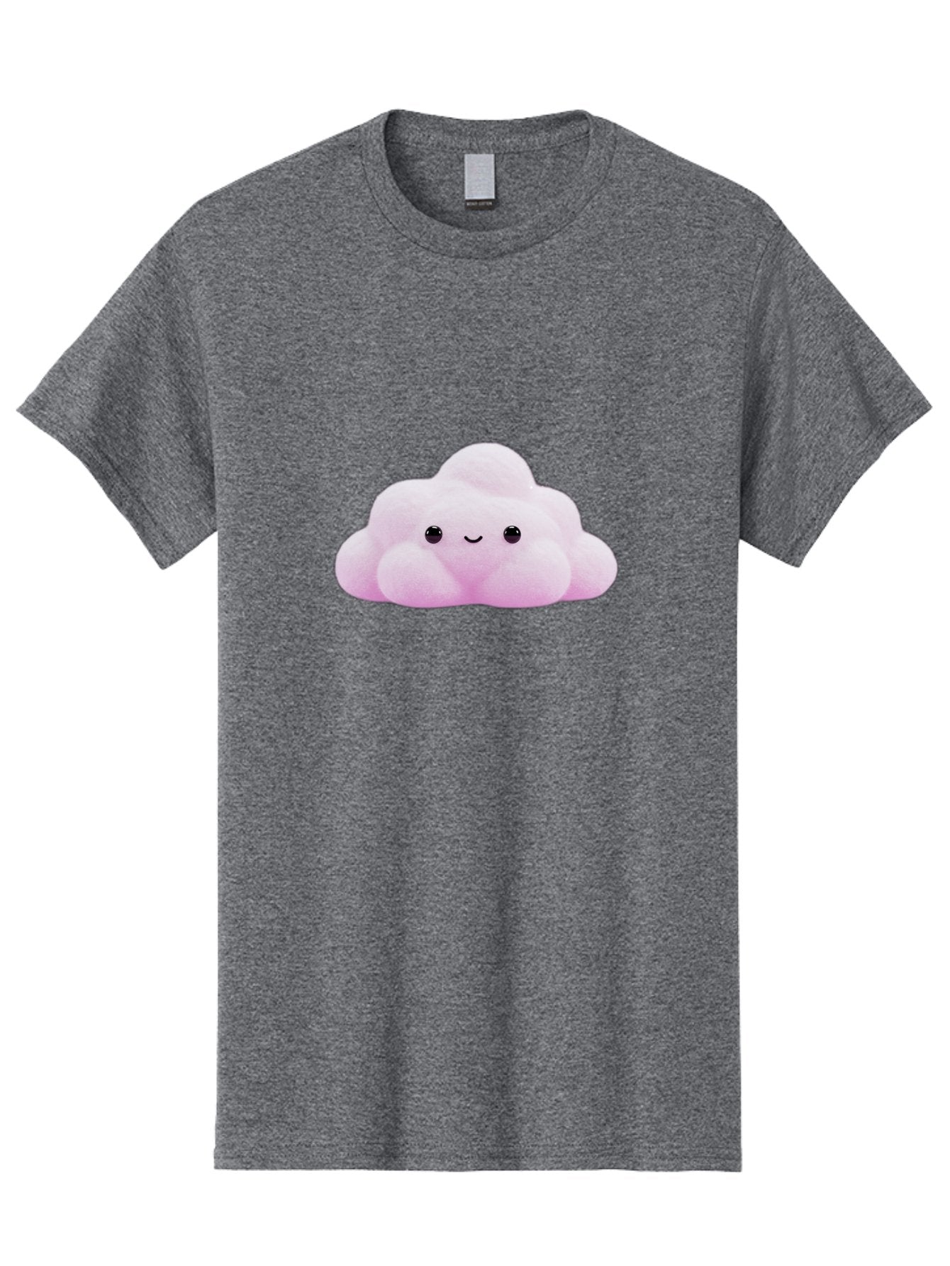 Pink-Pastel-Cloud Men'S Graphic Tee, 100% Cotton, Comfortable Casual Summer Wear, Machine Washable, Soft Pink Cloud, Cute Plush Toy, Smiling Face, Fluffy Texture, Adorable Design, Kawaii Character, Pastel Colors, Soft Toy, Cuddly Friend Bac253 9
