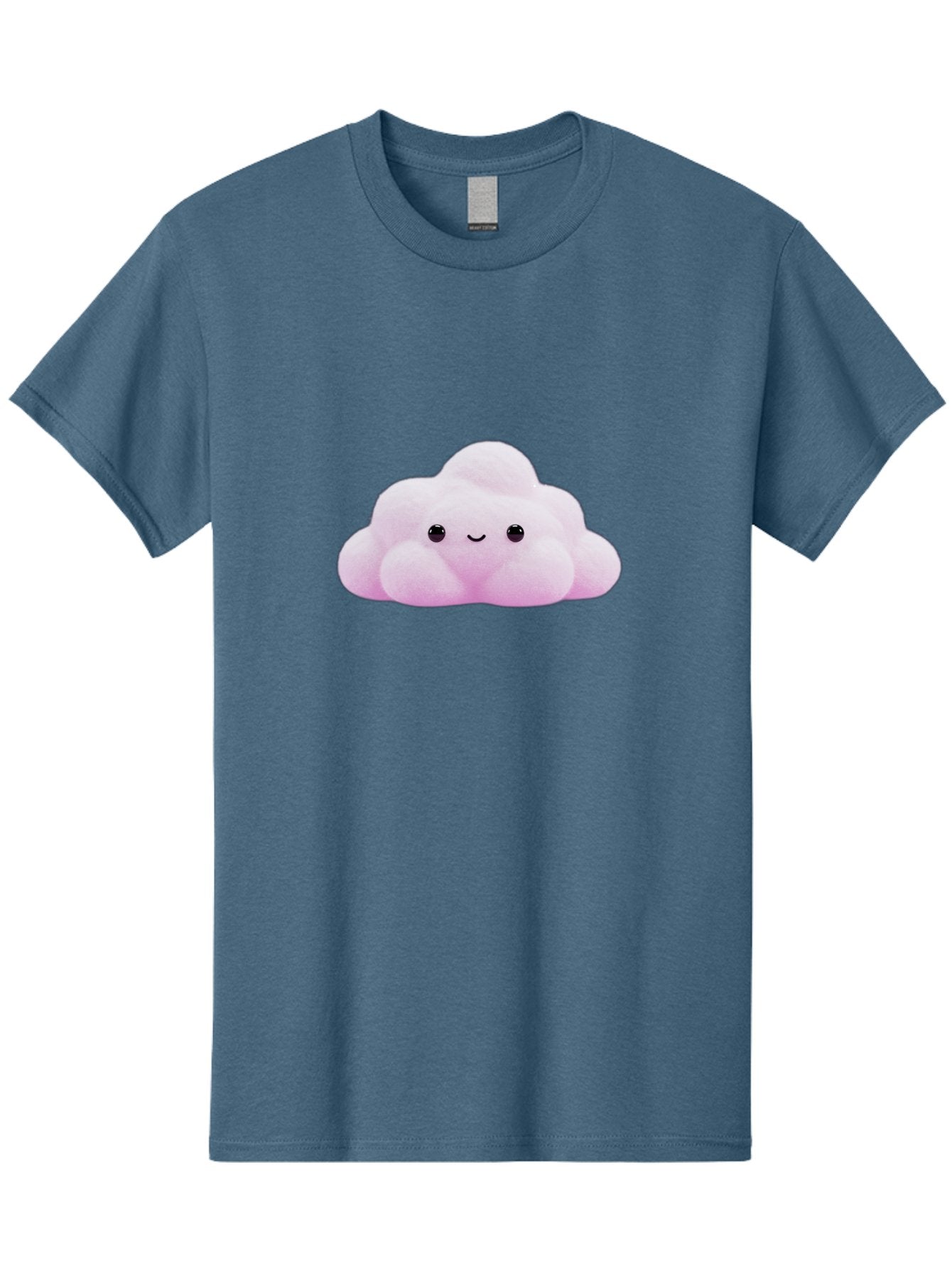 Pink-Pastel-Cloud Men'S Graphic Tee, 100% Cotton, Comfortable Casual Summer Wear, Machine Washable, Soft Pink Cloud, Cute Plush Toy, Smiling Face, Fluffy Texture, Adorable Design, Kawaii Character, Pastel Colors, Soft Toy, Cuddly Friend Bac253