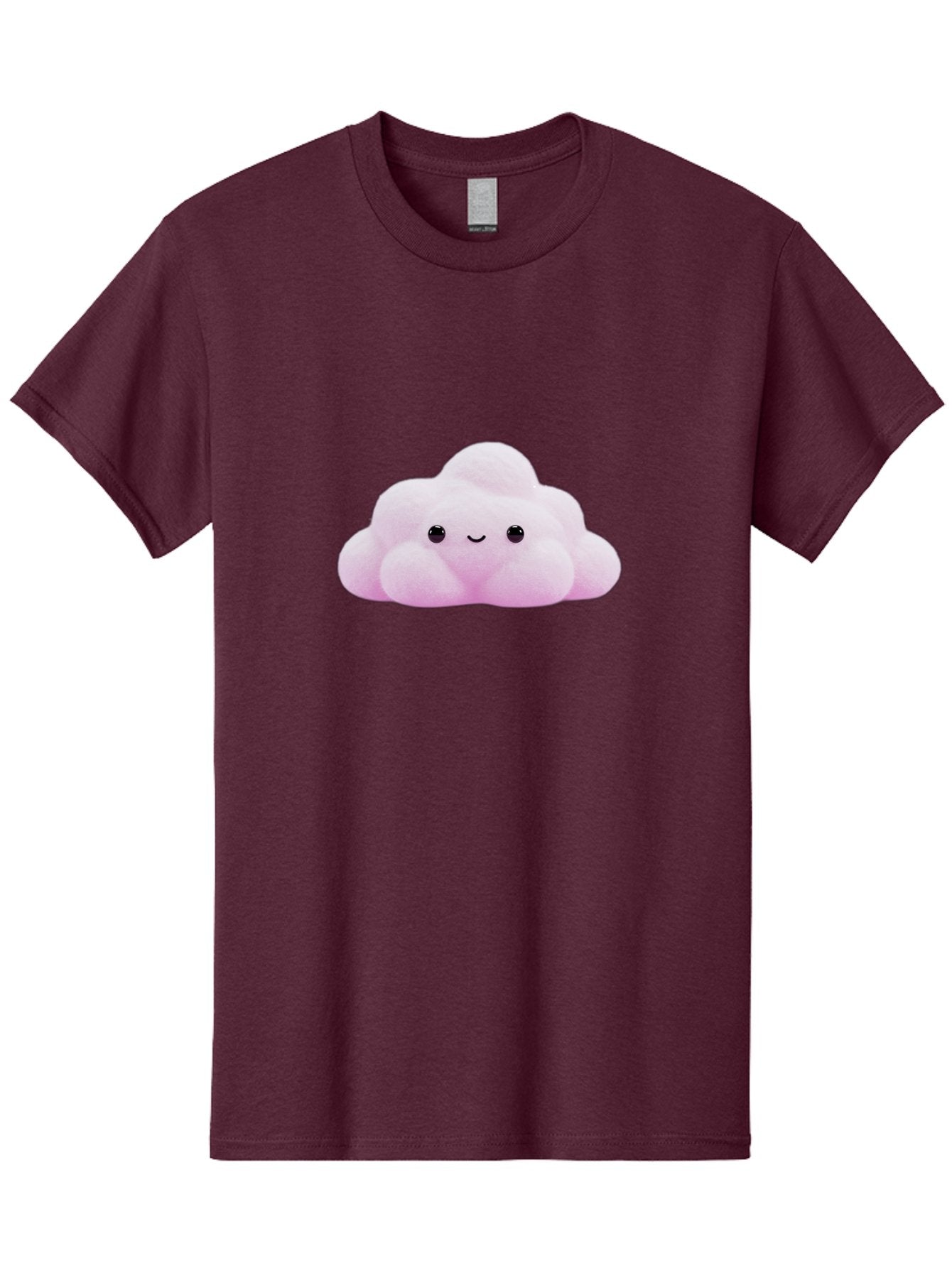 Pink-Pastel-Cloud Men'S Graphic Tee, 100% Cotton, Comfortable Casual Summer Wear, Machine Washable, Soft Pink Cloud, Cute Plush Toy, Smiling Face, Fluffy Texture, Adorable Design, Kawaii Character, Pastel Colors, Soft Toy, Cuddly Friend Bac253 13