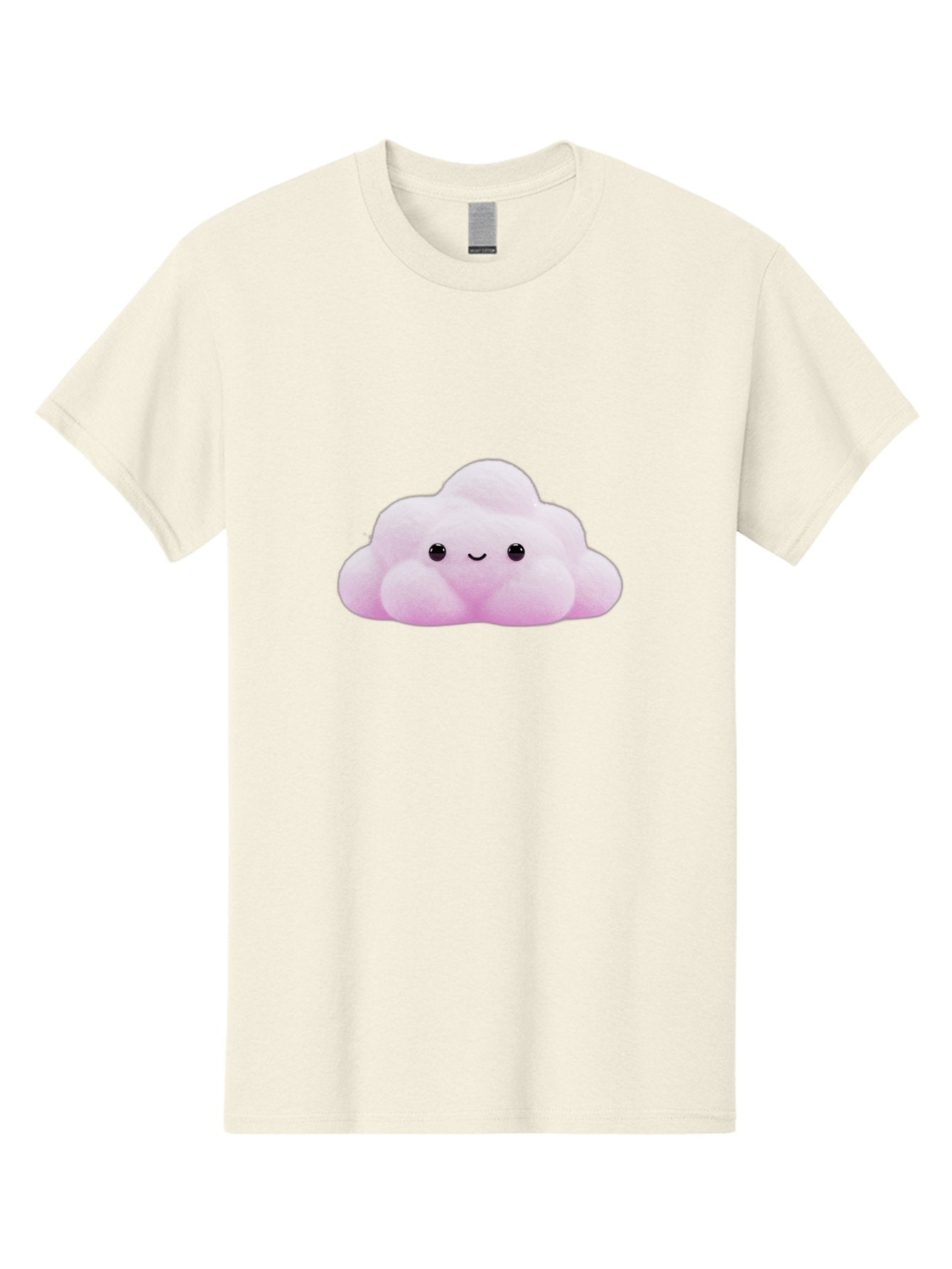 Pink-Pastel-Cloud Men'S Graphic Tee, 100% Cotton, Comfortable Casual Summer Wear, Machine Washable, Soft Pink Cloud, Cute Plush Toy, Smiling Face, Fluffy Texture, Adorable Design, Kawaii Character, Pastel Colors, Soft Toy, Cuddly Friend Bac253 3