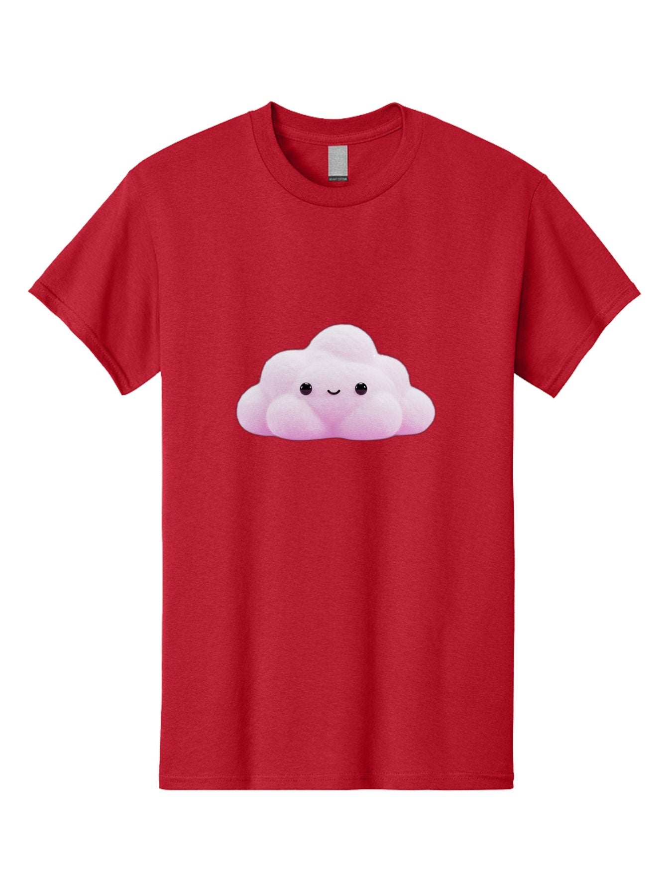 Pink-Pastel-Cloud Men'S Graphic Tee, 100% Cotton, Comfortable Casual Summer Wear, Machine Washable, Soft Pink Cloud, Cute Plush Toy, Smiling Face, Fluffy Texture, Adorable Design, Kawaii Character, Pastel Colors, Soft Toy, Cuddly Friend Bac253