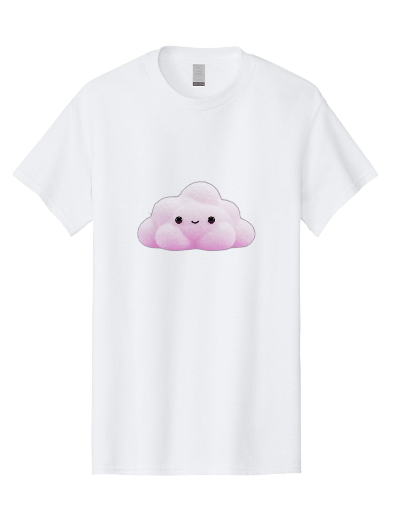 Pink-Pastel-Cloud Men'S Graphic Tee, 100% Cotton, Comfortable Casual Summer Wear, Machine Washable, Soft Pink Cloud, Cute Plush Toy, Smiling Face, Fluffy Texture, Adorable Design, Kawaii Character, Pastel Colors, Soft Toy, Cuddly Friend Bac253 12
