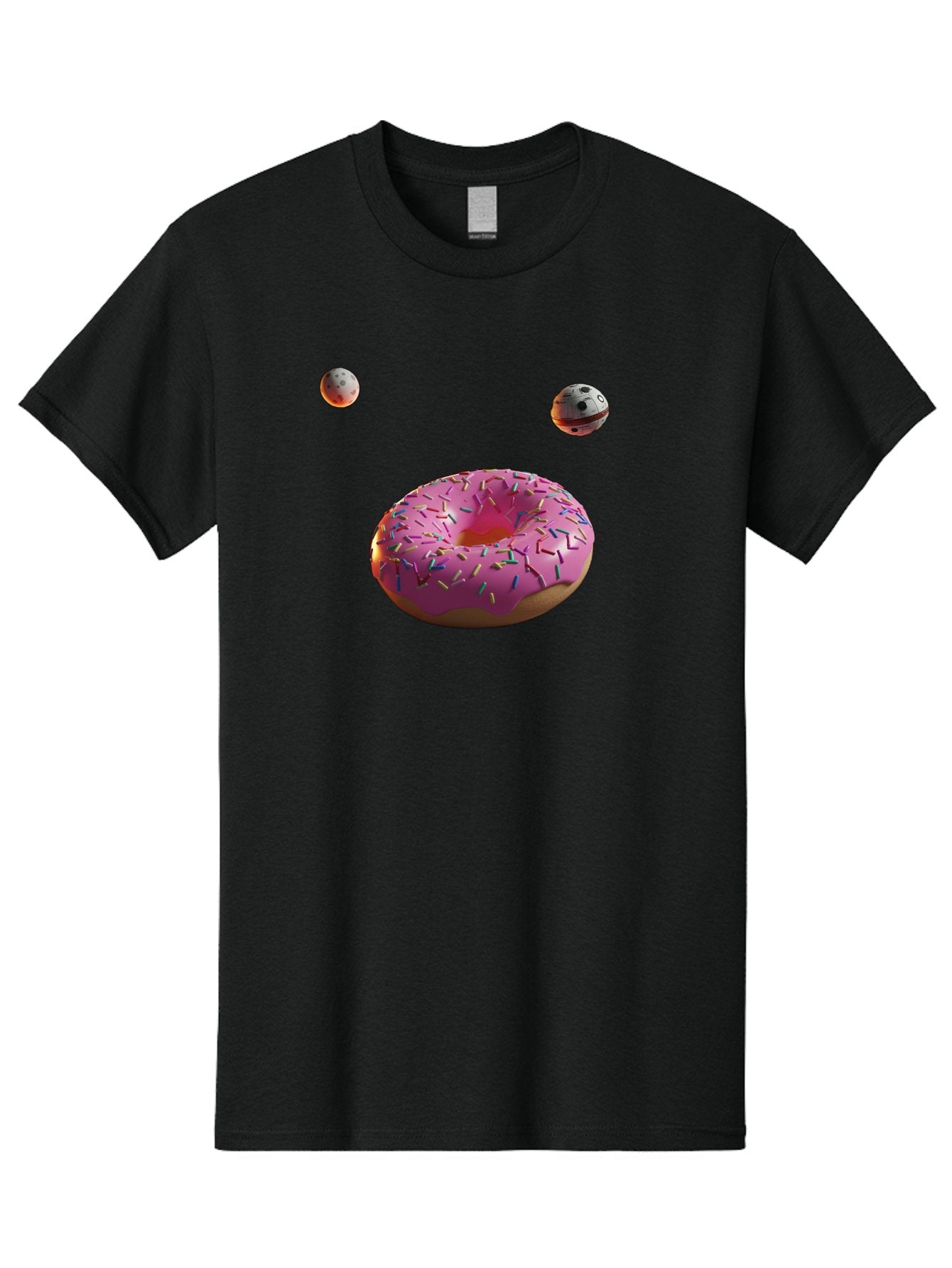 Pink-Sprinkles-Donut Men'S Graphic Tee, 100% Cotton, Comfortable Casual Summer Wear, Machine Washable, Pink Frosted Donut, Sprinkles, Baked Goods, Tasty Treats, Glazed Donuts, Sweet Indulgences, Dessert Delights, Colorful Sweets Bac254 7