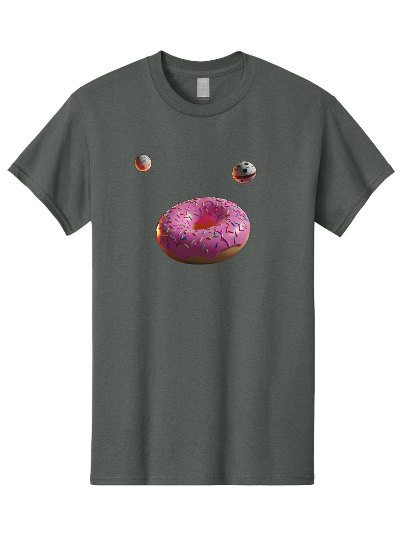 Pink-Sprinkles-Donut Men'S Graphic Tee, 100% Cotton, Comfortable Casual Summer Wear, Machine Washable, Pink Frosted Donut, Sprinkles, Baked Goods, Tasty Treats, Glazed Donuts, Sweet Indulgences, Dessert Delights, Colorful Sweets Bac254 12