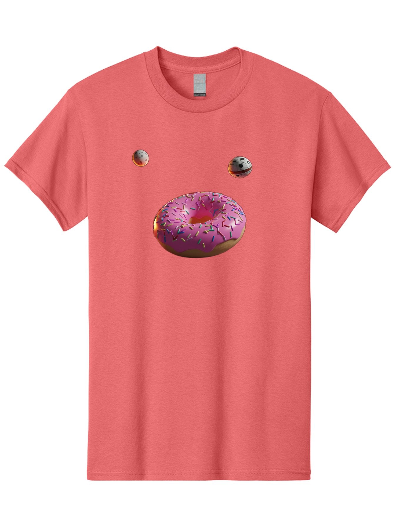Pink-Sprinkles-Donut Men'S Graphic Tee, 100% Cotton, Comfortable Casual Summer Wear, Machine Washable, Pink Frosted Donut, Sprinkles, Baked Goods, Tasty Treats, Glazed Donuts, Sweet Indulgences, Dessert Delights, Colorful Sweets Bac254 3