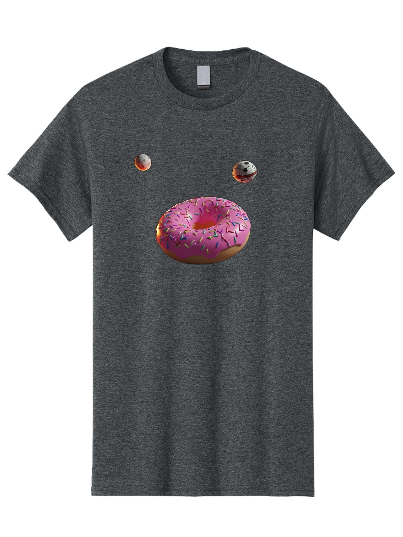 Pink-Sprinkles-Donut Men'S Graphic Tee, 100% Cotton, Comfortable Casual Summer Wear, Machine Washable, Pink Frosted Donut, Sprinkles, Baked Goods, Tasty Treats, Glazed Donuts, Sweet Indulgences, Dessert Delights, Colorful Sweets Bac254 6