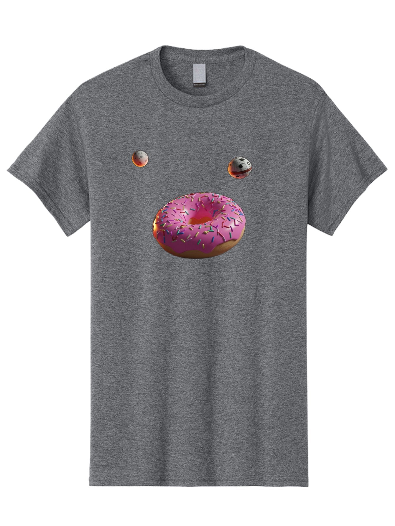 Pink-Sprinkles-Donut Men'S Graphic Tee, 100% Cotton, Comfortable Casual Summer Wear, Machine Washable, Pink Frosted Donut, Sprinkles, Baked Goods, Tasty Treats, Glazed Donuts, Sweet Indulgences, Dessert Delights, Colorful Sweets Bac254