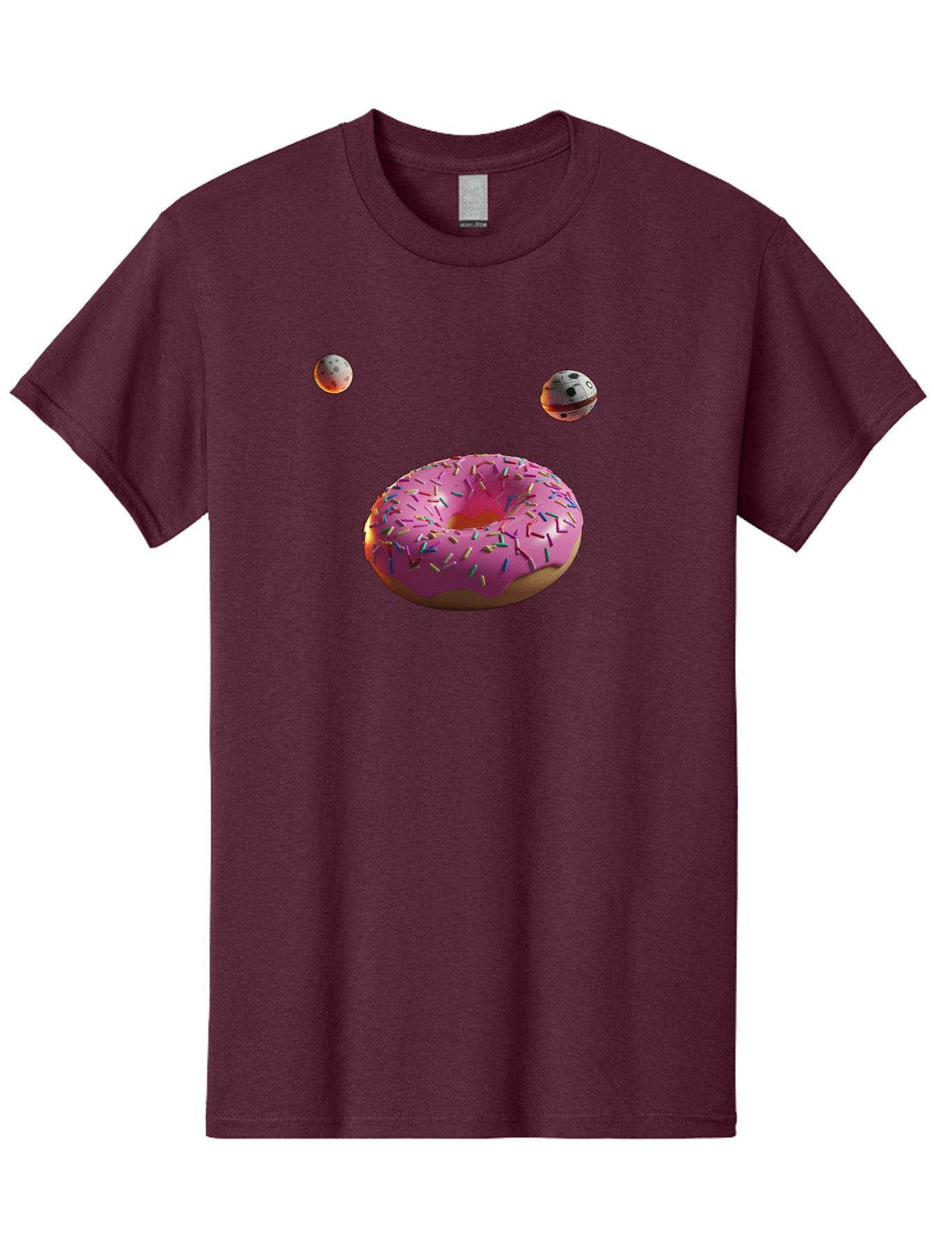 Pink-Sprinkles-Donut Men'S Graphic Tee, 100% Cotton, Comfortable Casual Summer Wear, Machine Washable, Pink Frosted Donut, Sprinkles, Baked Goods, Tasty Treats, Glazed Donuts, Sweet Indulgences, Dessert Delights, Colorful Sweets Bac254 14