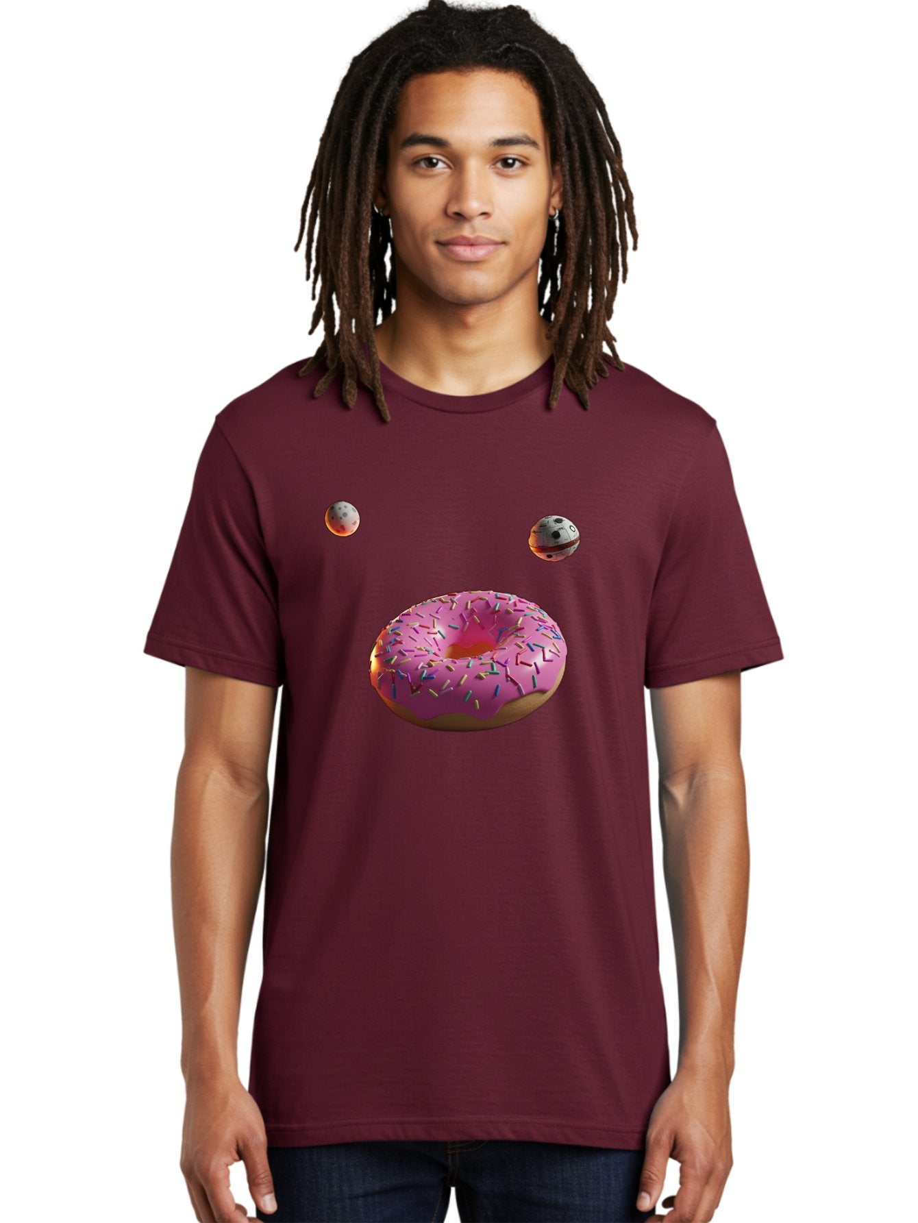 Pink-Sprinkles-Donut Men'S Graphic Tee, 100% Cotton, Comfortable Casual Summer Wear, Machine Washable, Pink Frosted Donut, Sprinkles, Baked Goods, Tasty Treats, Glazed Donuts, Sweet Indulgences, Dessert Delights, Colorful Sweets Bac254 29