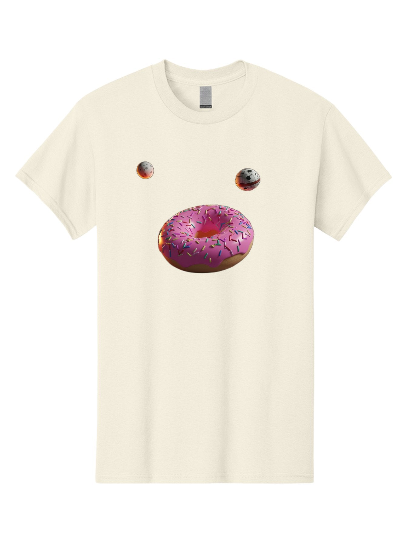Pink-Sprinkles-Donut Men'S Graphic Tee, 100% Cotton, Comfortable Casual Summer Wear, Machine Washable, Pink Frosted Donut, Sprinkles, Baked Goods, Tasty Treats, Glazed Donuts, Sweet Indulgences, Dessert Delights, Colorful Sweets Bac254