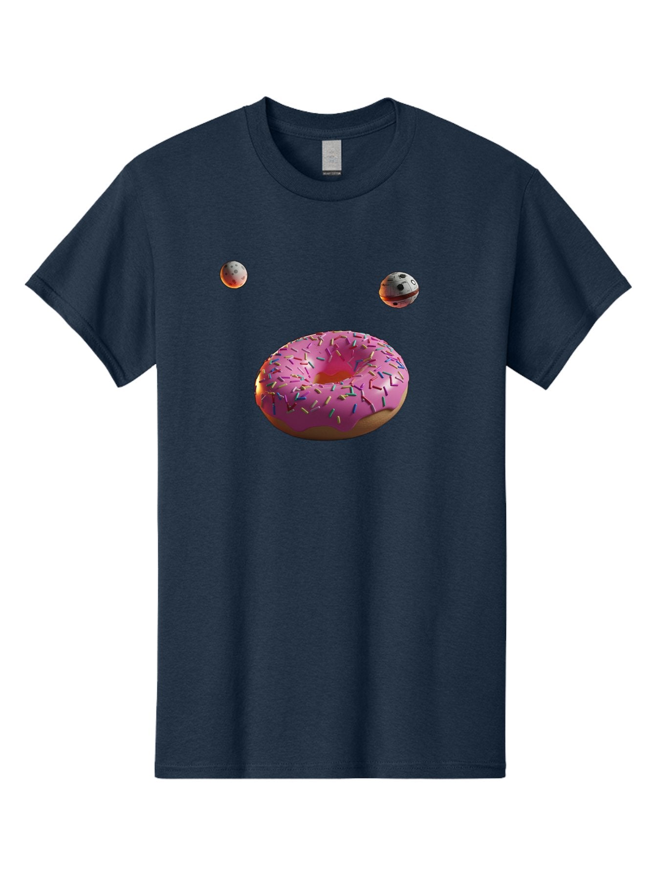 Pink-Sprinkles-Donut Men'S Graphic Tee, 100% Cotton, Comfortable Casual Summer Wear, Machine Washable, Pink Frosted Donut, Sprinkles, Baked Goods, Tasty Treats, Glazed Donuts, Sweet Indulgences, Dessert Delights, Colorful Sweets Bac254 10