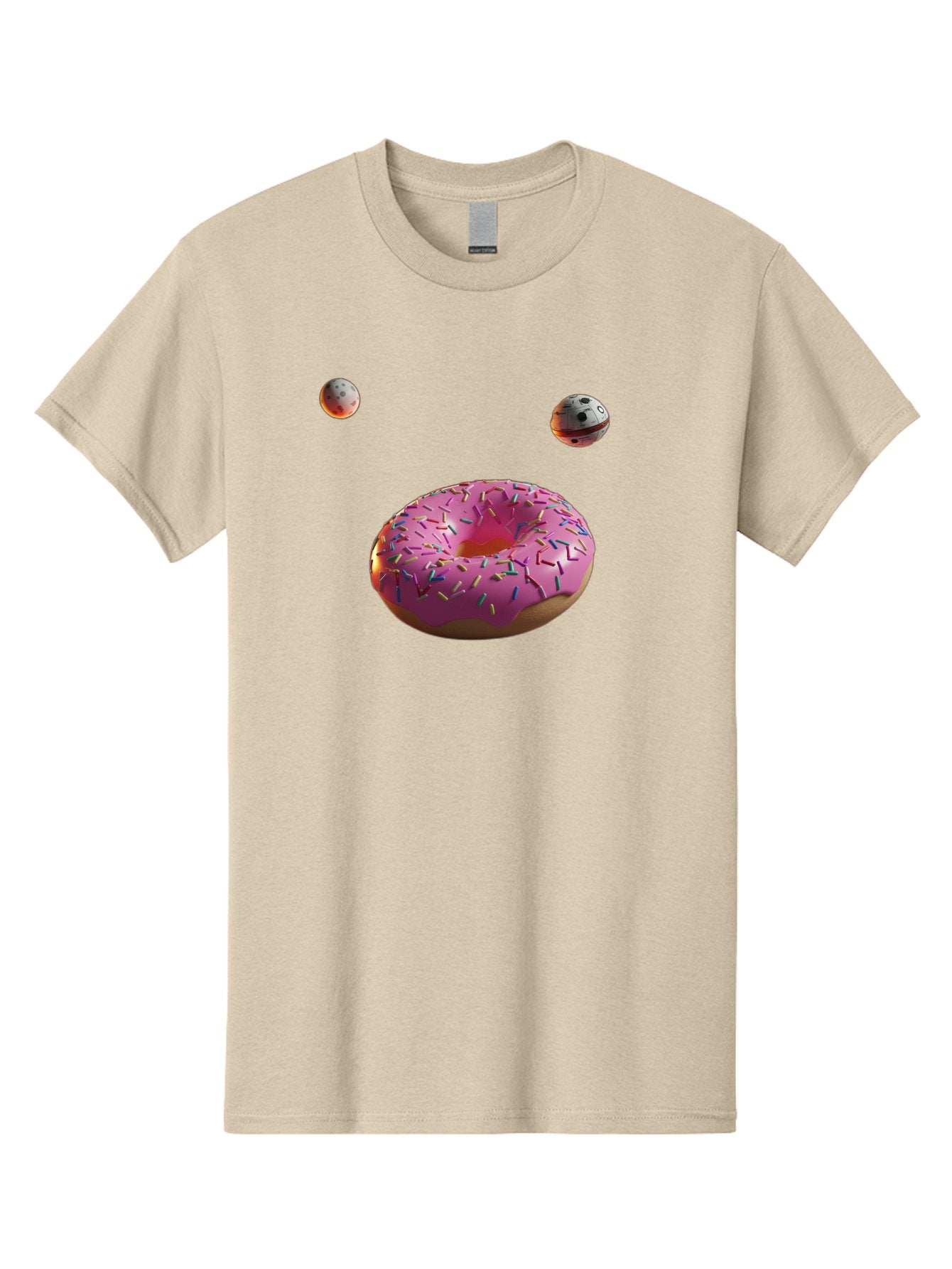Pink-Sprinkles-Donut Men'S Graphic Tee, 100% Cotton, Comfortable Casual Summer Wear, Machine Washable, Pink Frosted Donut, Sprinkles, Baked Goods, Tasty Treats, Glazed Donuts, Sweet Indulgences, Dessert Delights, Colorful Sweets Bac254 5