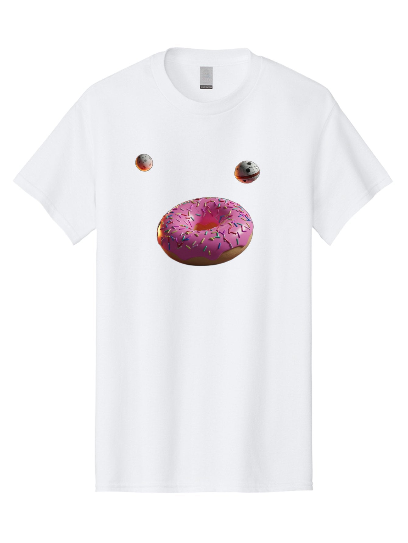 Pink-Sprinkles-Donut Men'S Graphic Tee, 100% Cotton, Comfortable Casual Summer Wear, Machine Washable, Pink Frosted Donut, Sprinkles, Baked Goods, Tasty Treats, Glazed Donuts, Sweet Indulgences, Dessert Delights, Colorful Sweets Bac254 9