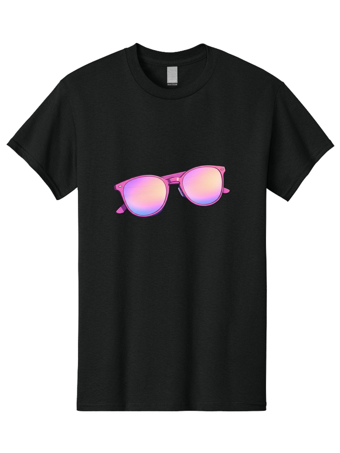 Pink-Sunglasses Men'S Graphic Tee, 100% Cotton, Comfortable Casual Summer Wear, Machine Washable, Pink Sunglasses, Pastel Shades, Rainbow Lenses, Cool Accessories, Fashion Trends, Trendy Eyewear, Stylish Shades Bac255 6