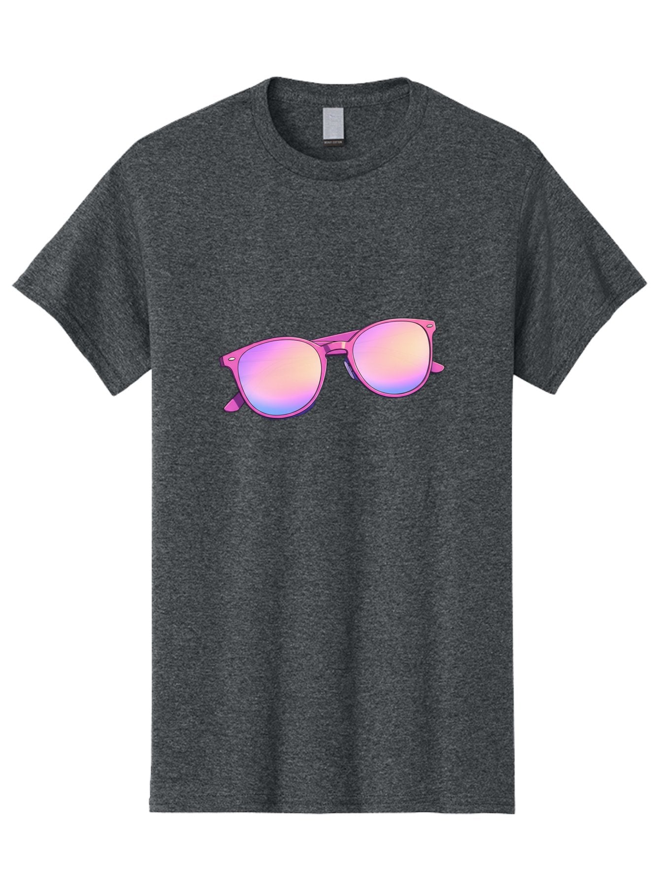 Pink-Sunglasses Men'S Graphic Tee, 100% Cotton, Comfortable Casual Summer Wear, Machine Washable, Pink Sunglasses, Pastel Shades, Rainbow Lenses, Cool Accessories, Fashion Trends, Trendy Eyewear, Stylish Shades Bac255 11