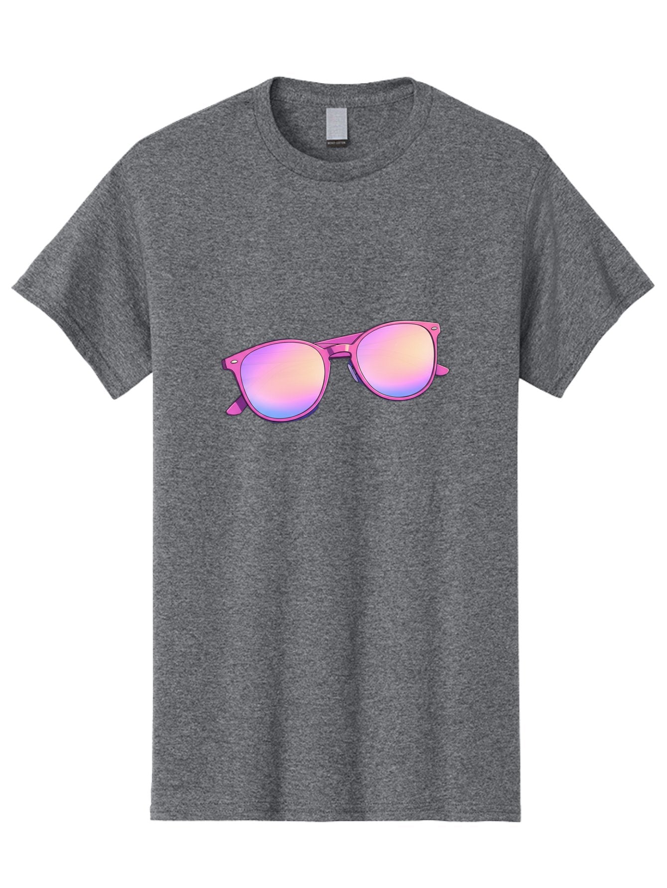 Pink-Sunglasses Men'S Graphic Tee, 100% Cotton, Comfortable Casual Summer Wear, Machine Washable, Pink Sunglasses, Pastel Shades, Rainbow Lenses, Cool Accessories, Fashion Trends, Trendy Eyewear, Stylish Shades Bac255 12