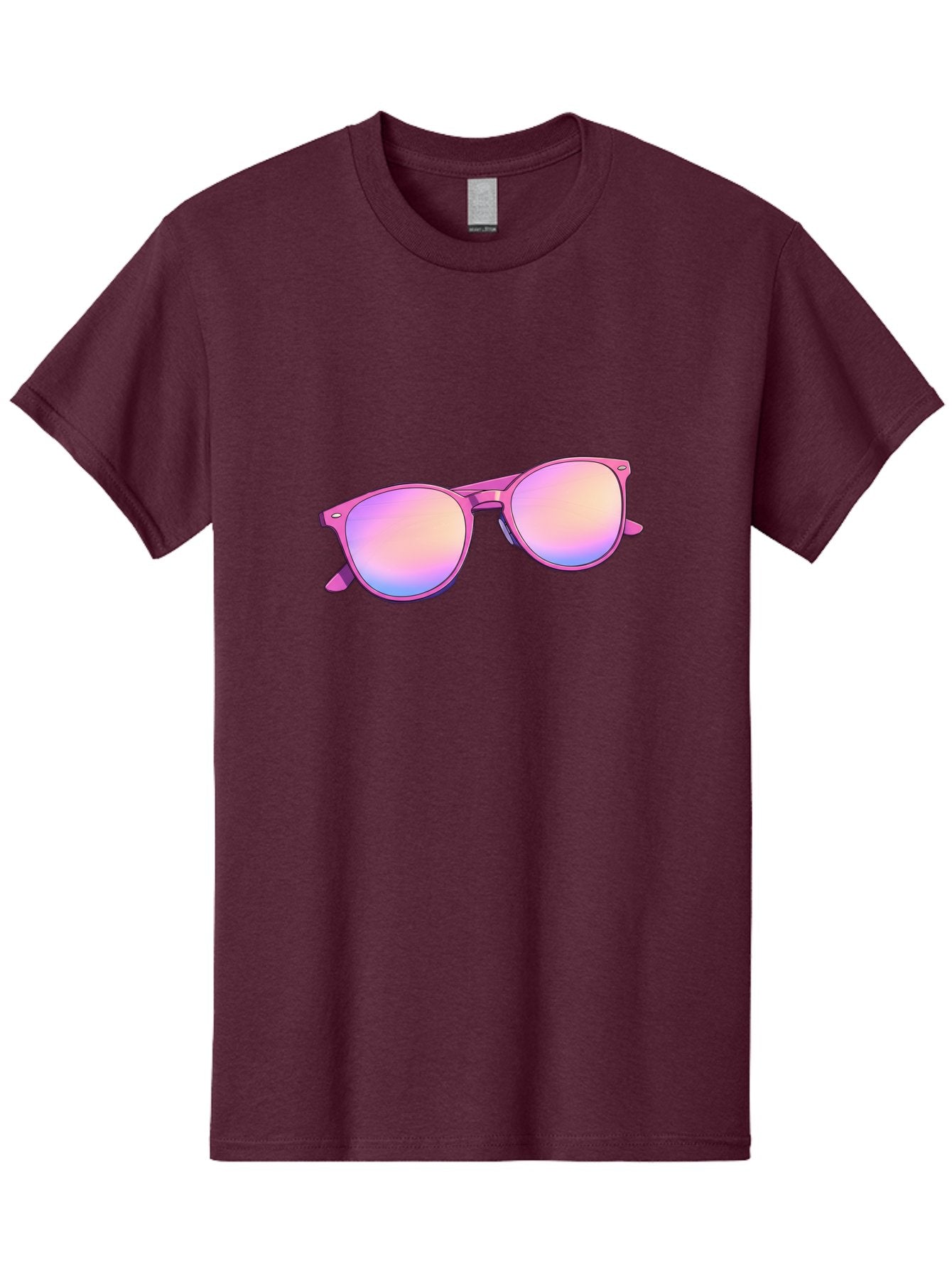 Pink-Sunglasses Men'S Graphic Tee, 100% Cotton, Comfortable Casual Summer Wear, Machine Washable, Pink Sunglasses, Pastel Shades, Rainbow Lenses, Cool Accessories, Fashion Trends, Trendy Eyewear, Stylish Shades Bac255 9