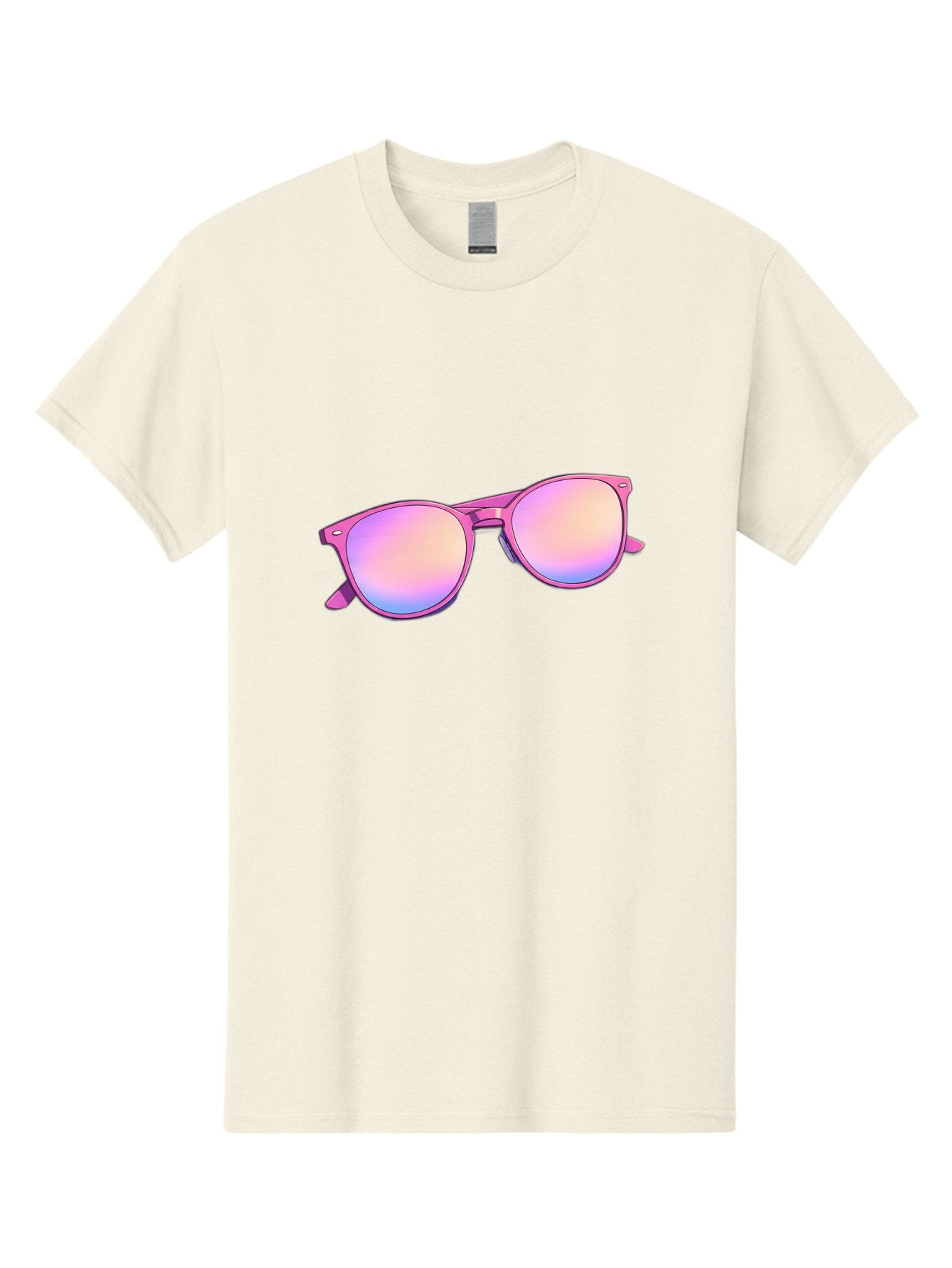 Pink-Sunglasses Men'S Graphic Tee, 100% Cotton, Comfortable Casual Summer Wear, Machine Washable, Pink Sunglasses, Pastel Shades, Rainbow Lenses, Cool Accessories, Fashion Trends, Trendy Eyewear, Stylish Shades Bac255 7