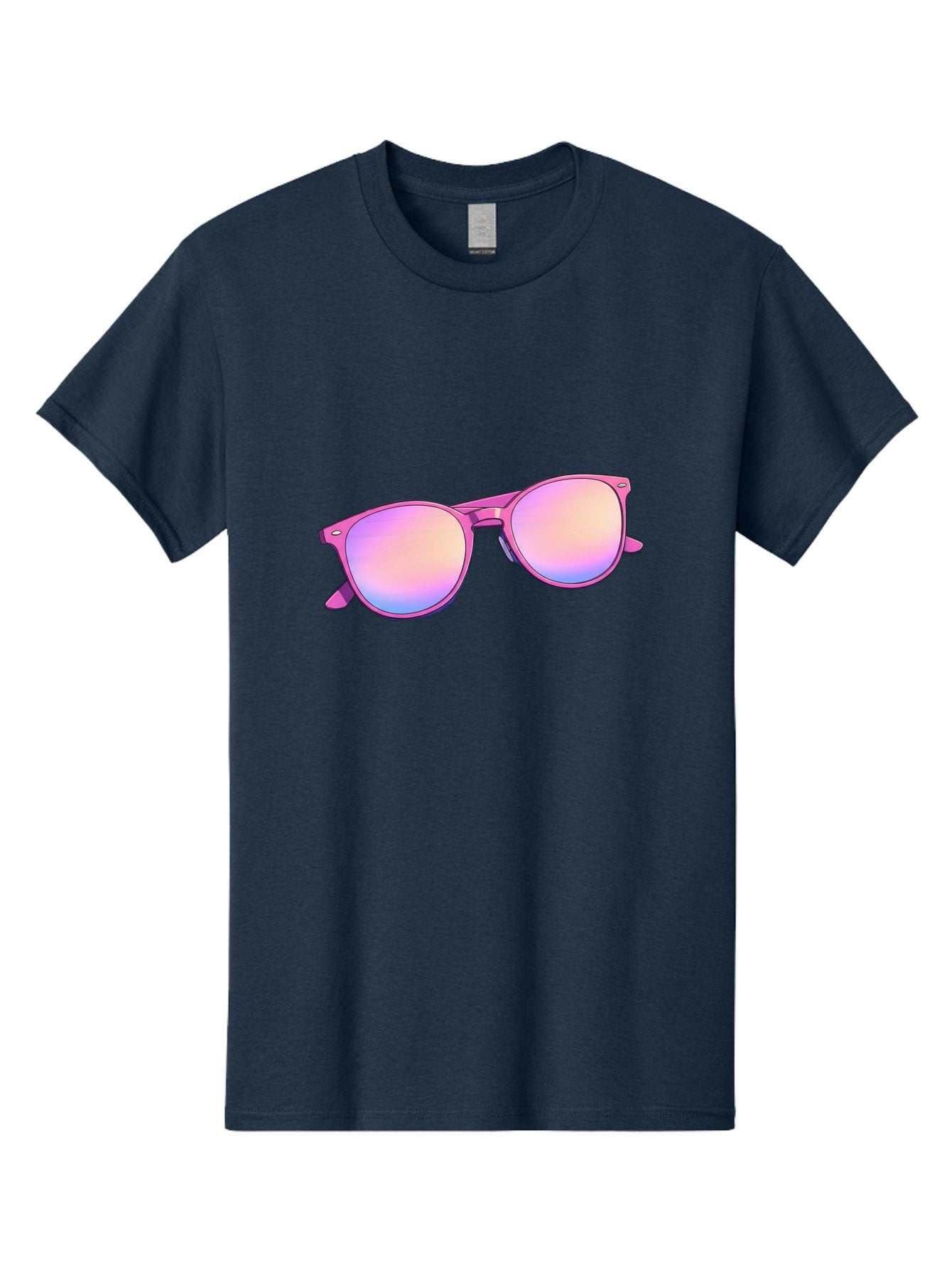Pink-Sunglasses Men'S Graphic Tee, 100% Cotton, Comfortable Casual Summer Wear, Machine Washable, Pink Sunglasses, Pastel Shades, Rainbow Lenses, Cool Accessories, Fashion Trends, Trendy Eyewear, Stylish Shades Bac255 8
