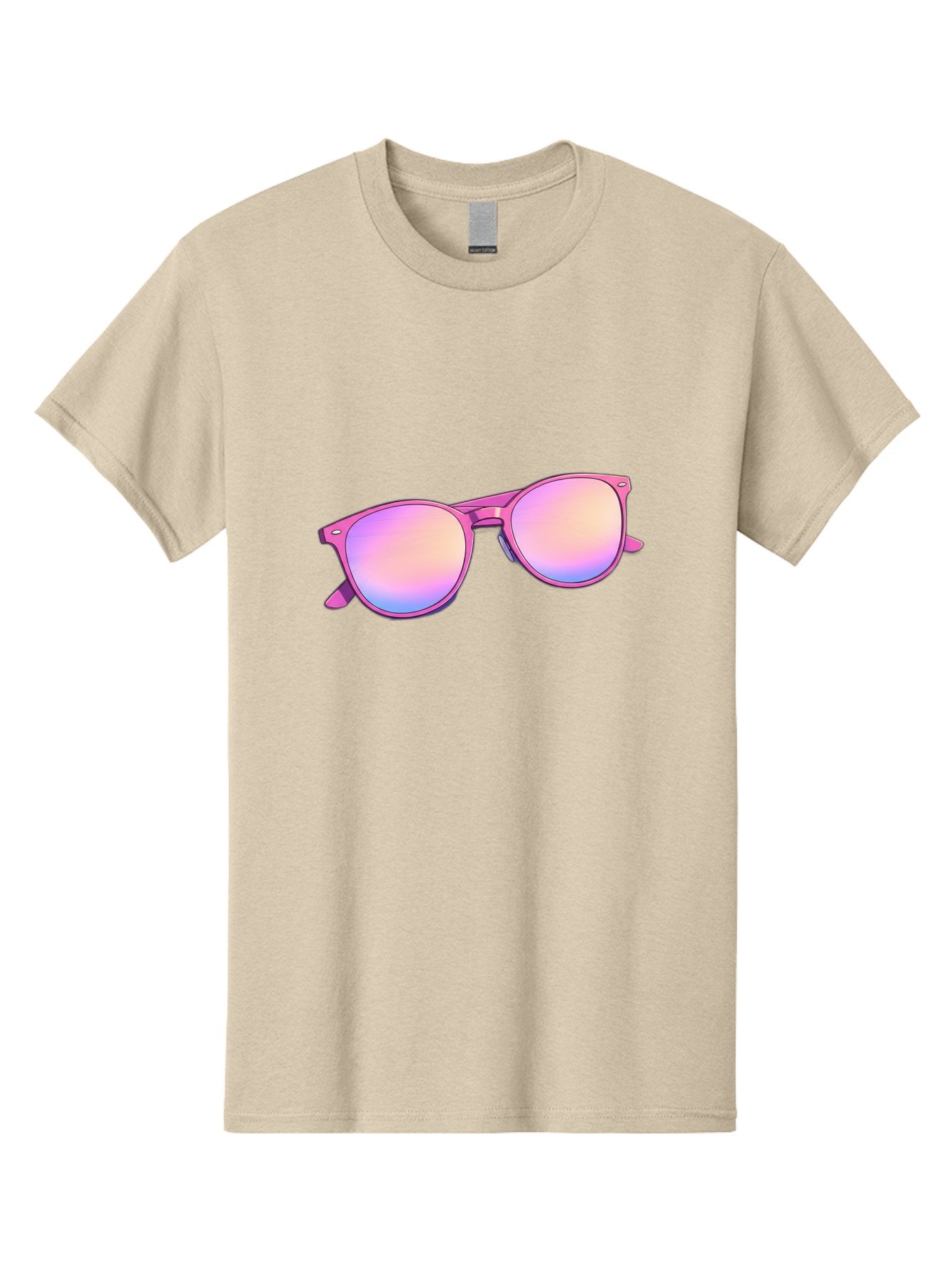 Pink-Sunglasses Men'S Graphic Tee, 100% Cotton, Comfortable Casual Summer Wear, Machine Washable, Pink Sunglasses, Pastel Shades, Rainbow Lenses, Cool Accessories, Fashion Trends, Trendy Eyewear, Stylish Shades Bac255 14