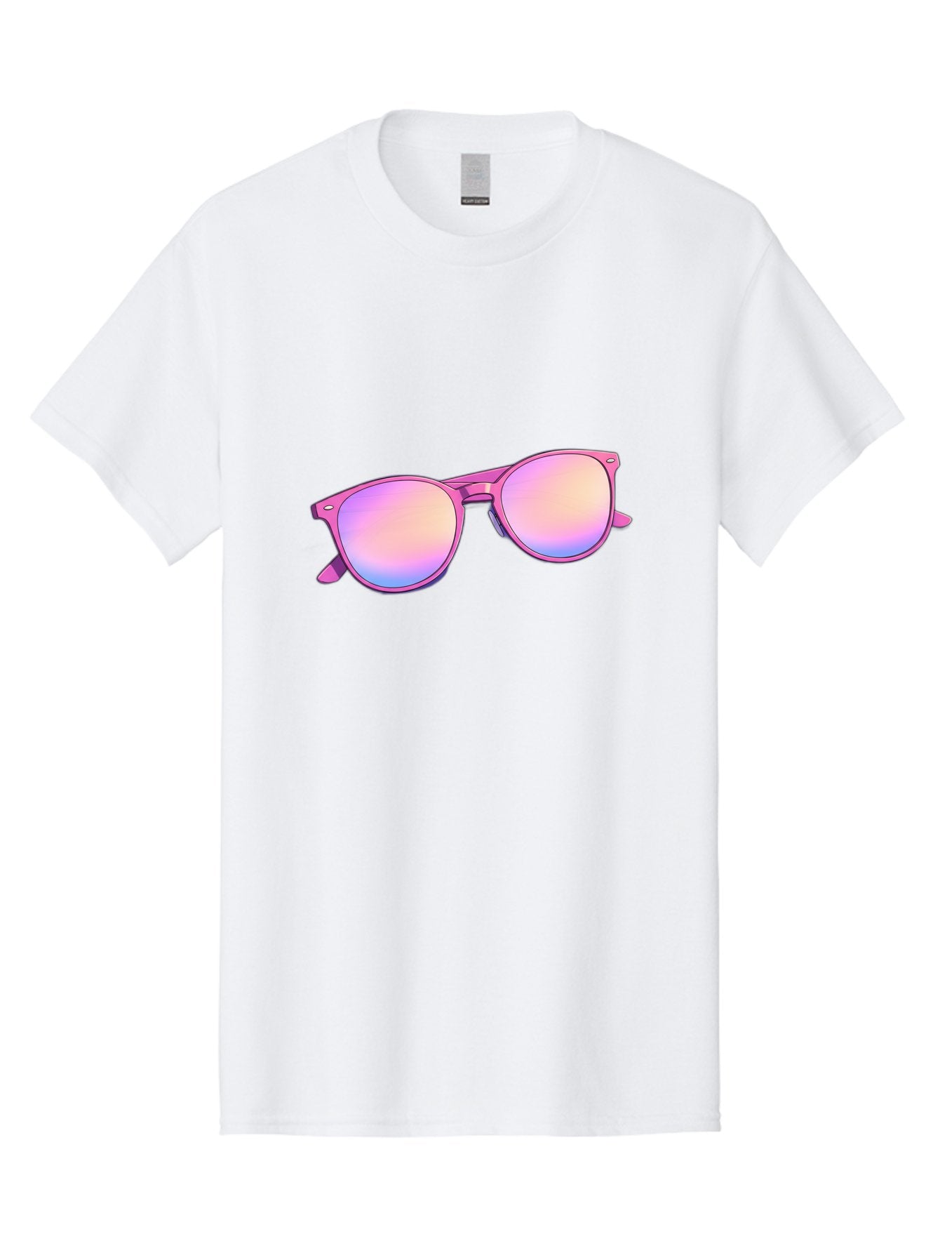 Pink-Sunglasses Men'S Graphic Tee, 100% Cotton, Comfortable Casual Summer Wear, Machine Washable, Pink Sunglasses, Pastel Shades, Rainbow Lenses, Cool Accessories, Fashion Trends, Trendy Eyewear, Stylish Shades Bac255