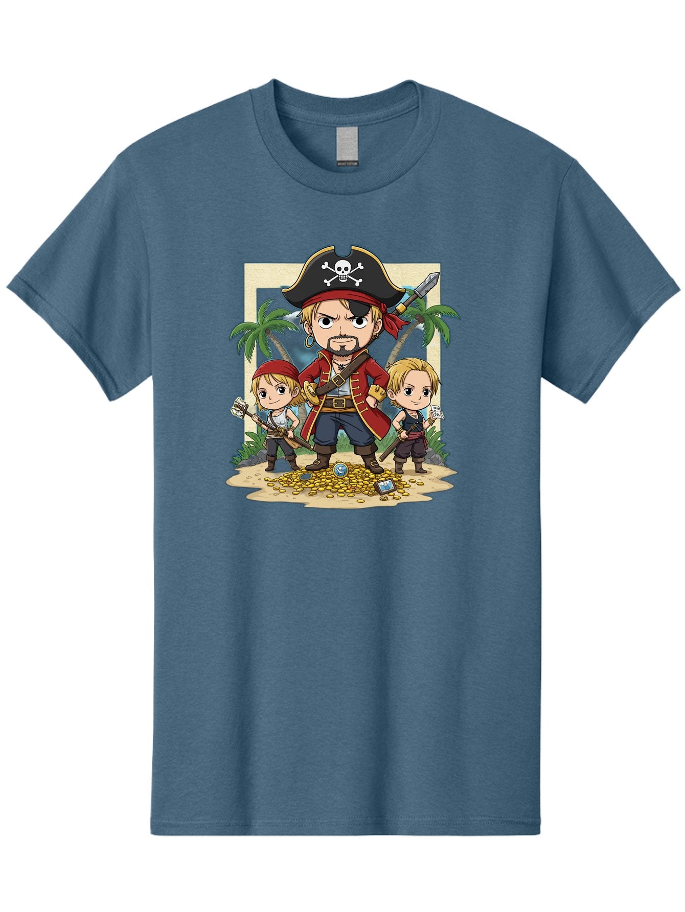 Pirate-And-Children Men'S Graphic Tee, 100% Cotton, Comfortable Casual Summer Wear, Machine Washable, Cartoon Pirate, Pirate Crew, Pirate Adventure, Swashbuckling, Treasure Hunt, Pirate Life, Pirate Kids, Pirate Art, Kids Illustration, Bac256 10
