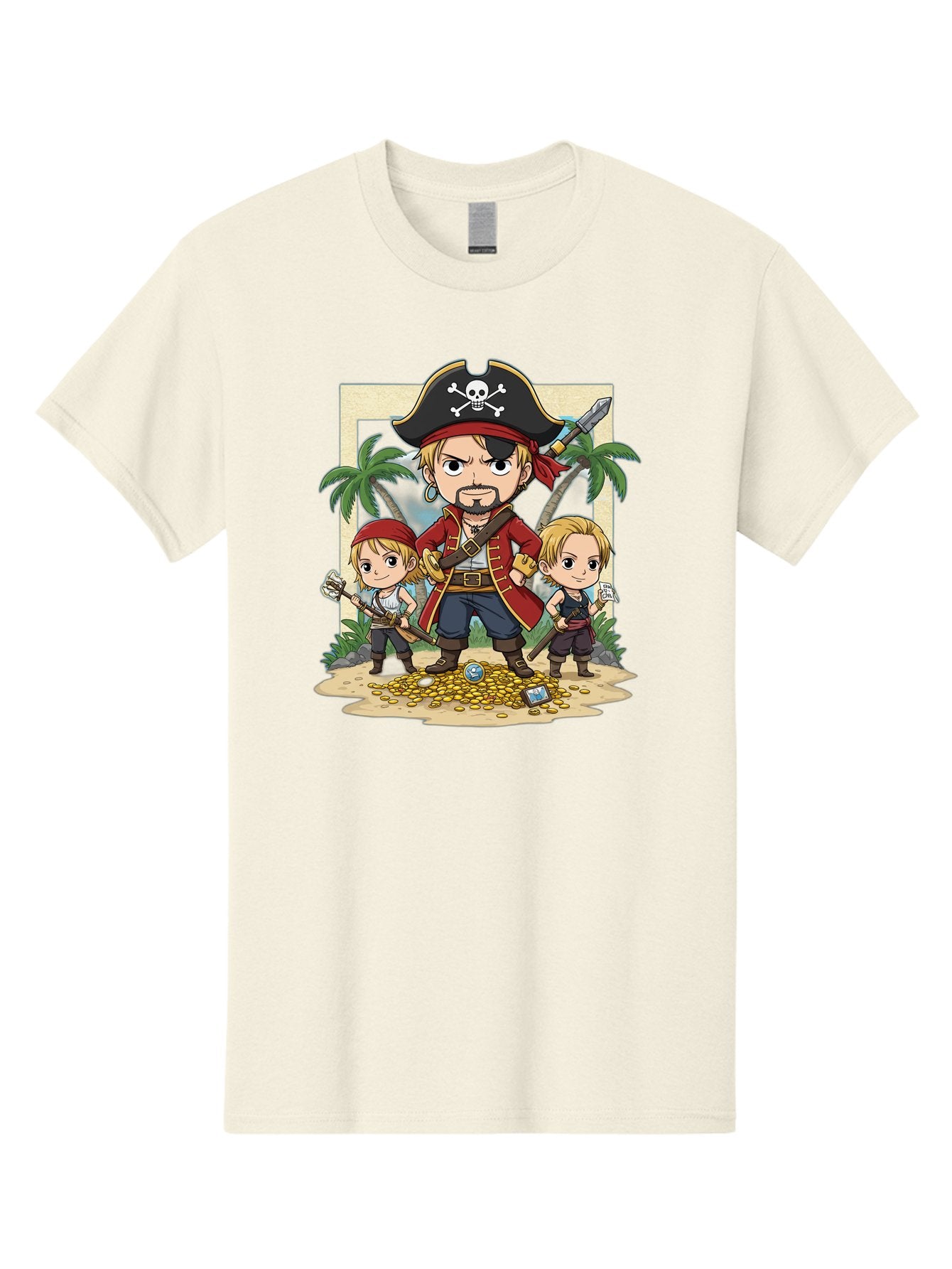 Pirate-And-Children Men'S Graphic Tee, 100% Cotton, Comfortable Casual Summer Wear, Machine Washable, Cartoon Pirate, Pirate Crew, Pirate Adventure, Swashbuckling, Treasure Hunt, Pirate Life, Pirate Kids, Pirate Art, Kids Illustration, Bac256 6