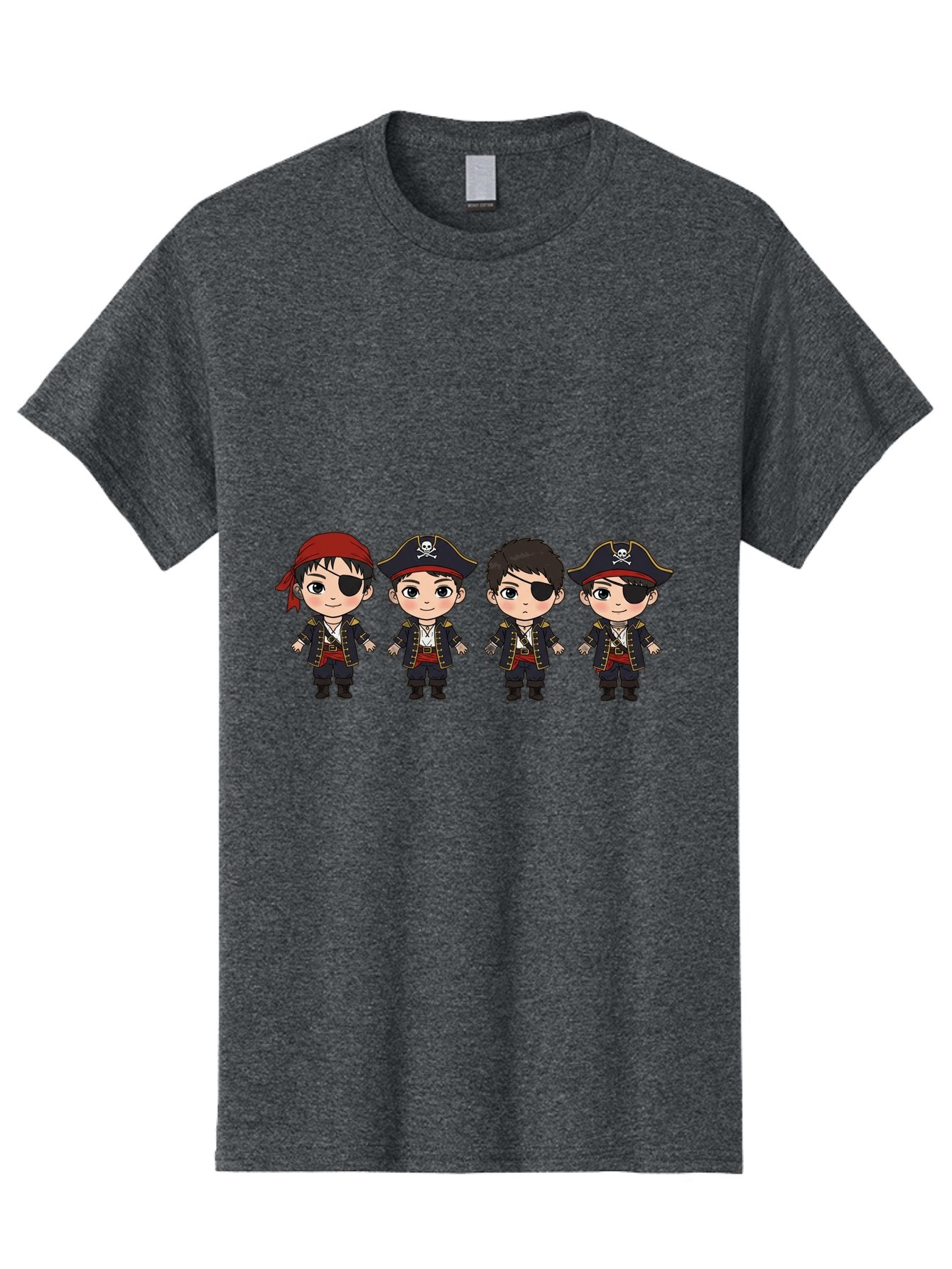 Pirate-Characters Men'S Graphic Tee, 100% Cotton, Comfortable Casual Summer Wear, Machine Washable, Cartoon Pirate Boys, Pirate Costumes, Eye Patches, Pirate Hats, Skull And Crossbones, Pirate Fashion, Kawaii Pirates, Pirate Accessories, Bac257 9