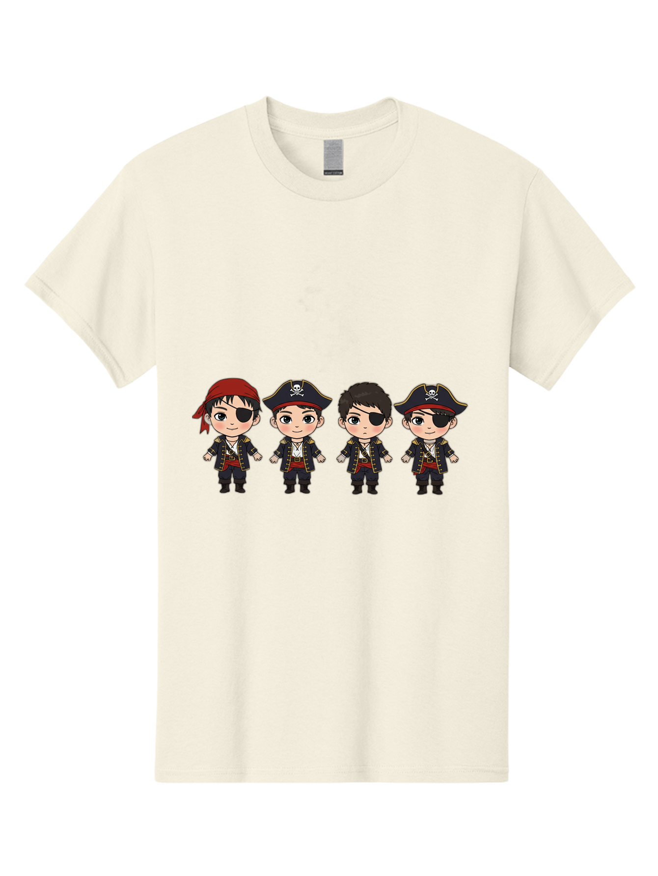 Pirate-Characters Men'S Graphic Tee, 100% Cotton, Comfortable Casual Summer Wear, Machine Washable, Cartoon Pirate Boys, Pirate Costumes, Eye Patches, Pirate Hats, Skull And Crossbones, Pirate Fashion, Kawaii Pirates, Pirate Accessories, Bac257 11