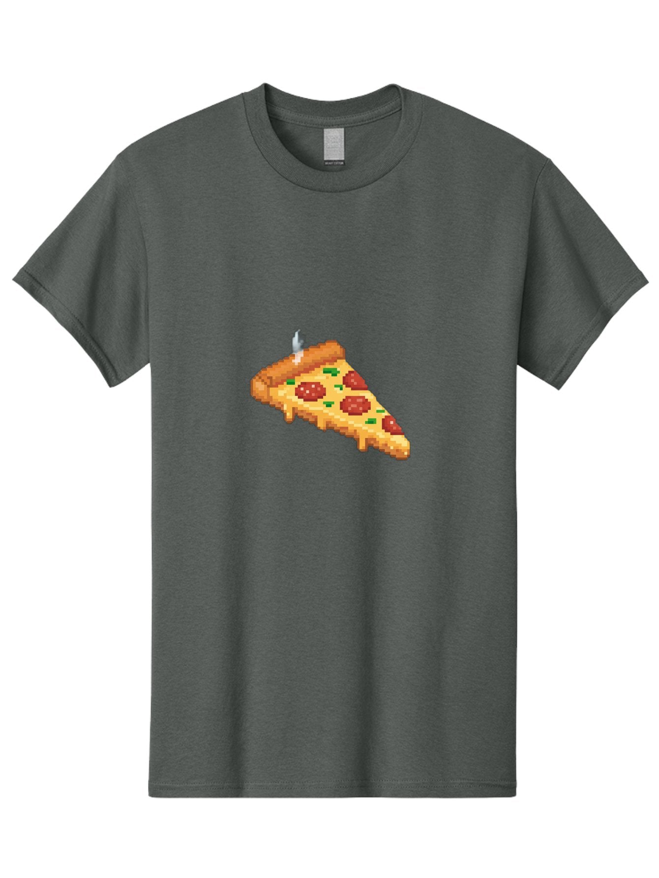 Pixelated-Pizza-Slice Men'S Graphic Tee, 100% Cotton, Comfortable Casual Summer Wear, Machine Washable, Delicious Pepperoni Pizza, Cheesy Goodness, Pixel Art, Retro Video Game, Tasty Treat, Melted Cheese, Savory Flavors, Foodie Delight Bac259 7