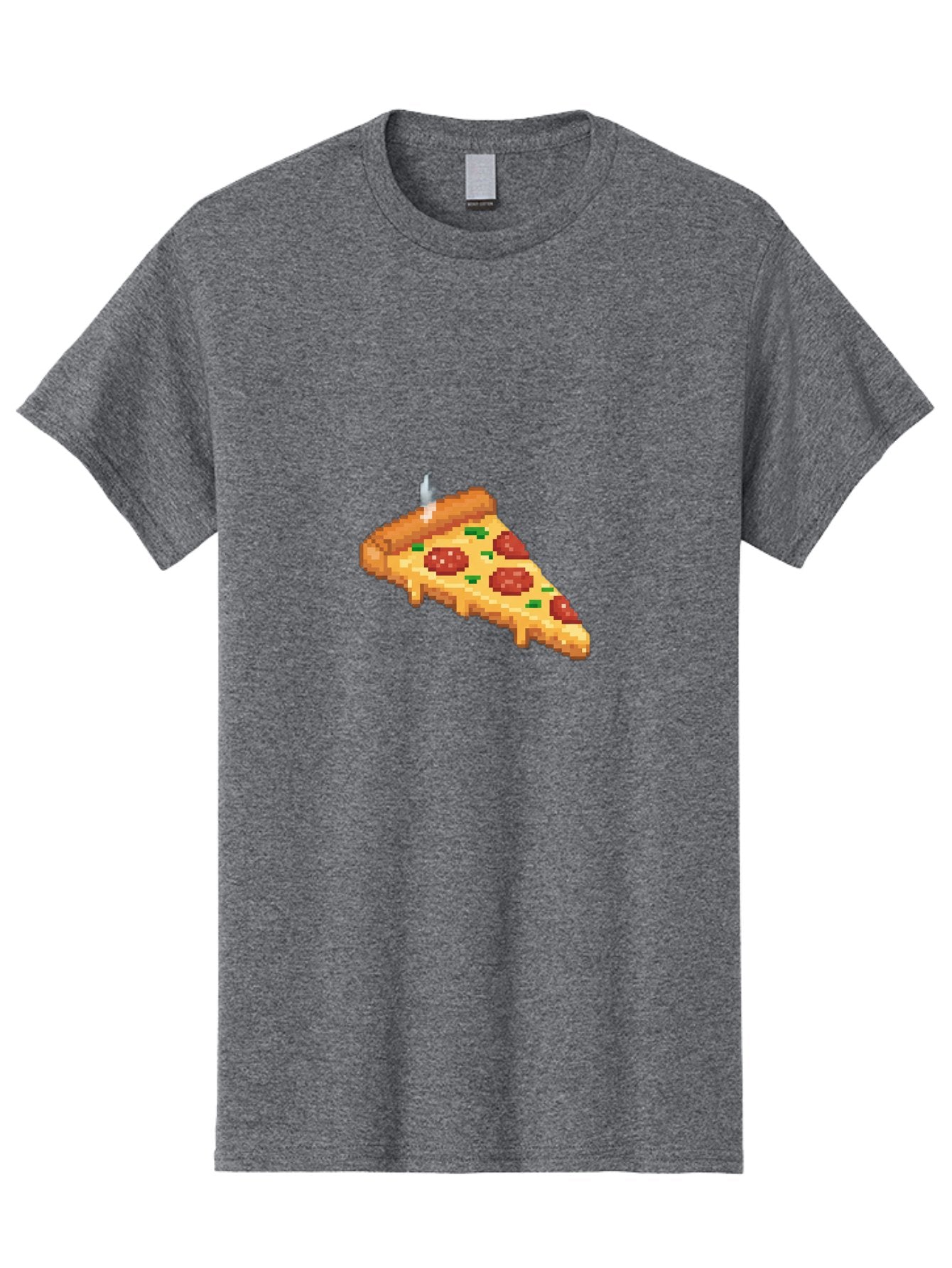 Pixelated-Pizza-Slice Men'S Graphic Tee, 100% Cotton, Comfortable Casual Summer Wear, Machine Washable, Delicious Pepperoni Pizza, Cheesy Goodness, Pixel Art, Retro Video Game, Tasty Treat, Melted Cheese, Savory Flavors, Foodie Delight Bac259 8