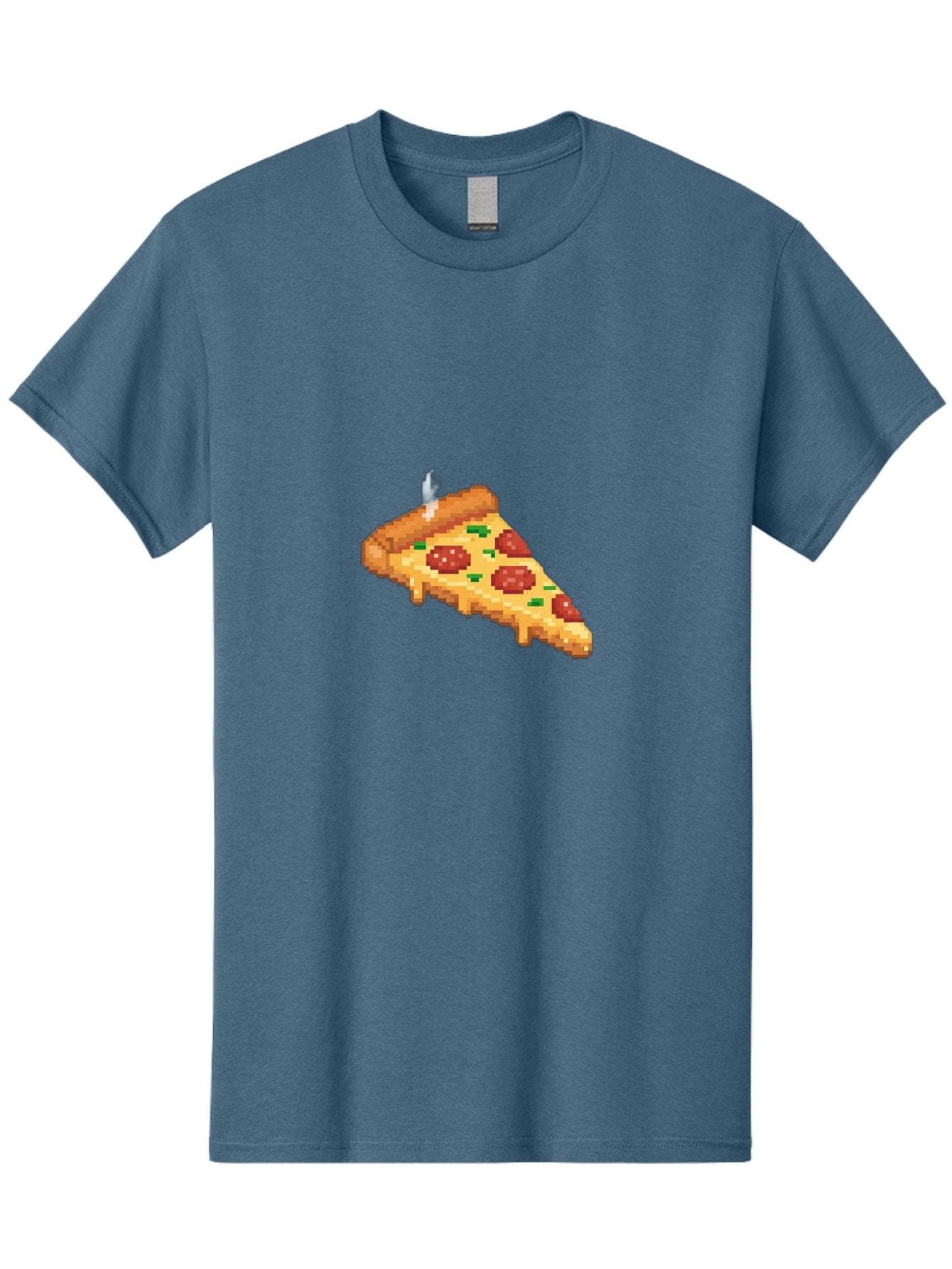 Pixelated-Pizza-Slice Men'S Graphic Tee, 100% Cotton, Comfortable Casual Summer Wear, Machine Washable, Delicious Pepperoni Pizza, Cheesy Goodness, Pixel Art, Retro Video Game, Tasty Treat, Melted Cheese, Savory Flavors, Foodie Delight Bac259 9