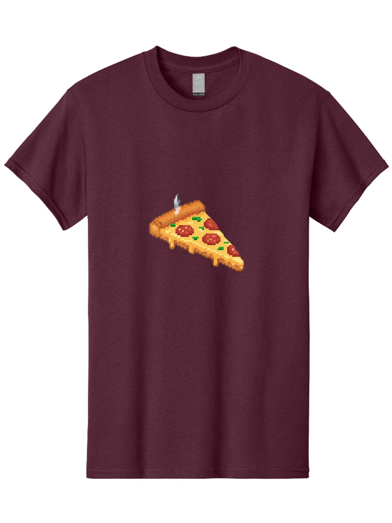 Pixelated-Pizza-Slice Men'S Graphic Tee, 100% Cotton, Comfortable Casual Summer Wear, Machine Washable, Delicious Pepperoni Pizza, Cheesy Goodness, Pixel Art, Retro Video Game, Tasty Treat, Melted Cheese, Savory Flavors, Foodie Delight Bac259 3