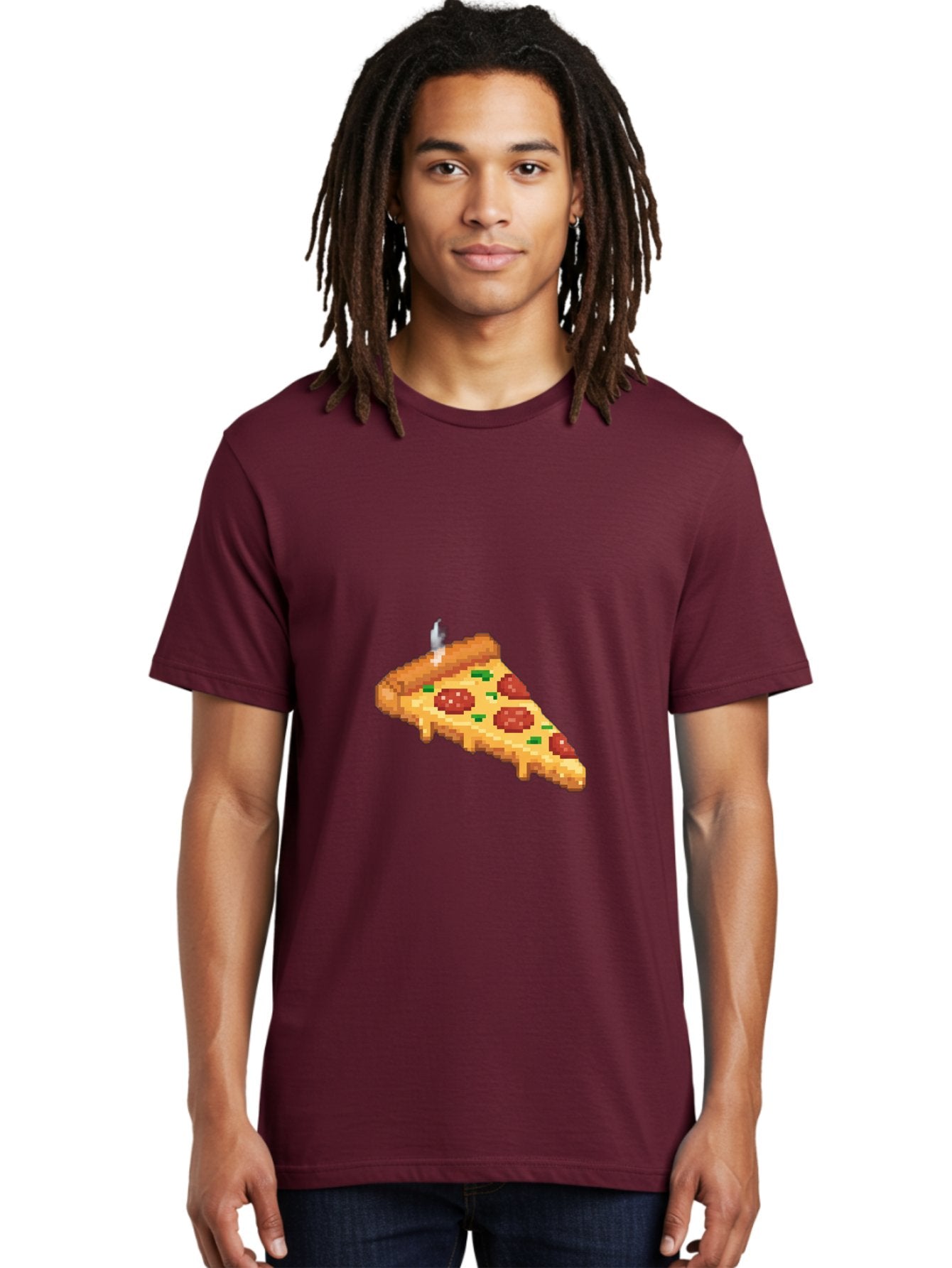 Pixelated-Pizza-Slice Men'S Graphic Tee, 100% Cotton, Comfortable Casual Summer Wear, Machine Washable, Delicious Pepperoni Pizza, Cheesy Goodness, Pixel Art, Retro Video Game, Tasty Treat, Melted Cheese, Savory Flavors, Foodie Delight Bac259 22