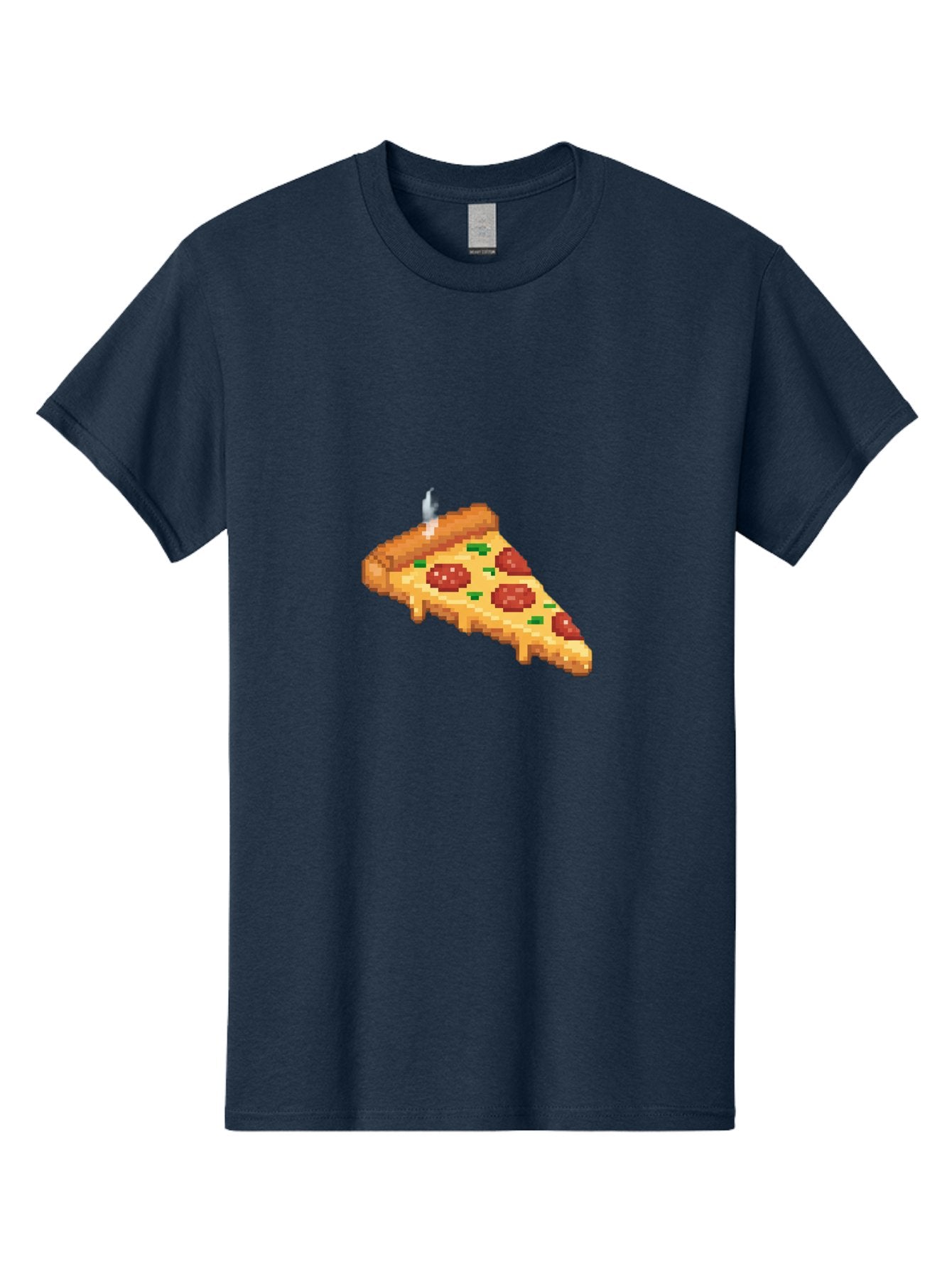 Pixelated-Pizza-Slice Men'S Graphic Tee, 100% Cotton, Comfortable Casual Summer Wear, Machine Washable, Delicious Pepperoni Pizza, Cheesy Goodness, Pixel Art, Retro Video Game, Tasty Treat, Melted Cheese, Savory Flavors, Foodie Delight Bac259 10