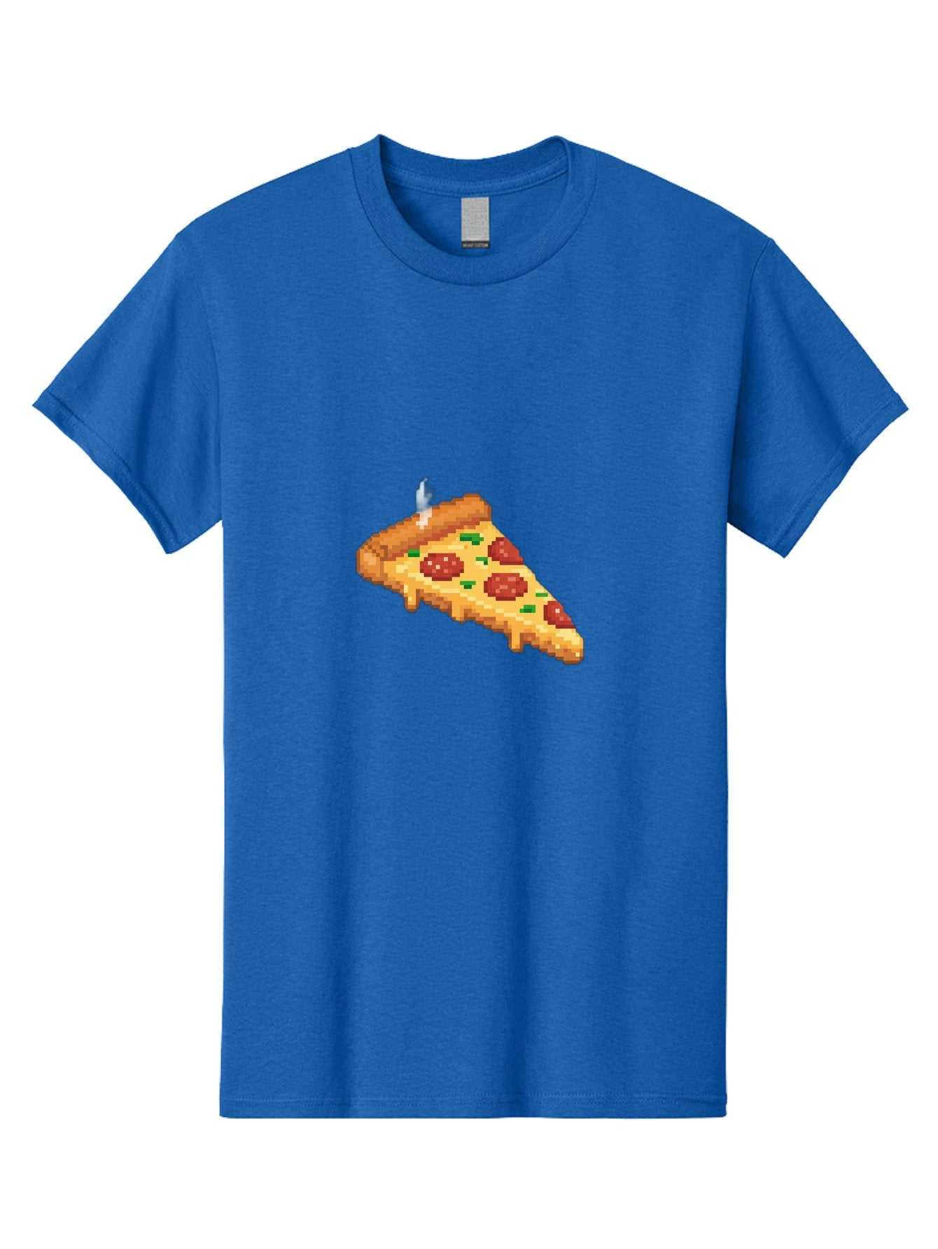 Pixelated-Pizza-Slice Men'S Graphic Tee, 100% Cotton, Comfortable Casual Summer Wear, Machine Washable, Delicious Pepperoni Pizza, Cheesy Goodness, Pixel Art, Retro Video Game, Tasty Treat, Melted Cheese, Savory Flavors, Foodie Delight Bac259 6