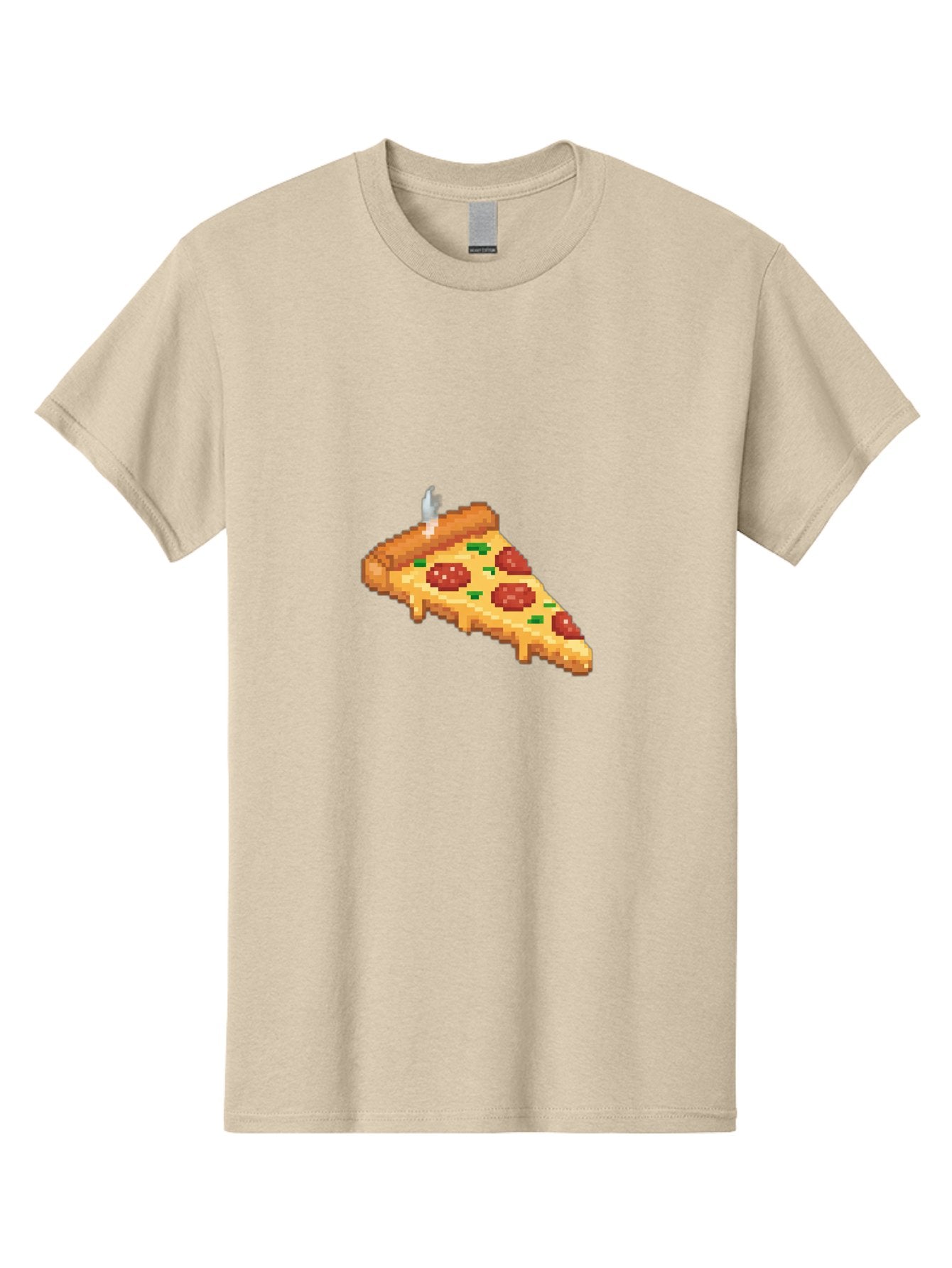 Pixelated-Pizza-Slice Men'S Graphic Tee, 100% Cotton, Comfortable Casual Summer Wear, Machine Washable, Delicious Pepperoni Pizza, Cheesy Goodness, Pixel Art, Retro Video Game, Tasty Treat, Melted Cheese, Savory Flavors, Foodie Delight Bac259 15