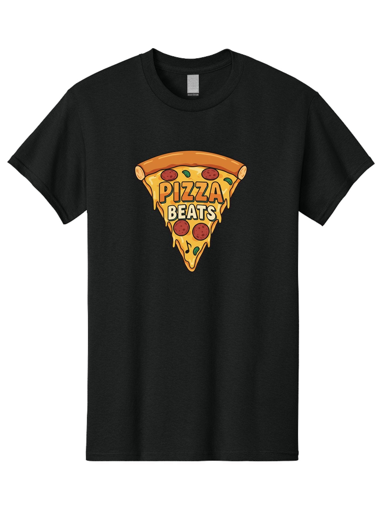 Pizza-Beats Men'S Graphic Tee, 100% Cotton, Comfortable Casual Summer Wear, Machine Washable, Pizza Slice, Pepperoni Pizza, Melted Cheese, Cartoon Food, Playful Graphics, Fun Design, Pizza Beats, Foodie Art, Tasty Treats, Delicious Pizza Bac260 8
