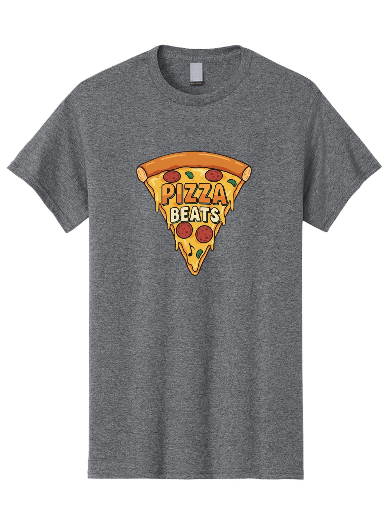Pizza-Beats Men'S Graphic Tee, 100% Cotton, Comfortable Casual Summer Wear, Machine Washable, Pizza Slice, Pepperoni Pizza, Melted Cheese, Cartoon Food, Playful Graphics, Fun Design, Pizza Beats, Foodie Art, Tasty Treats, Delicious Pizza Bac260 15