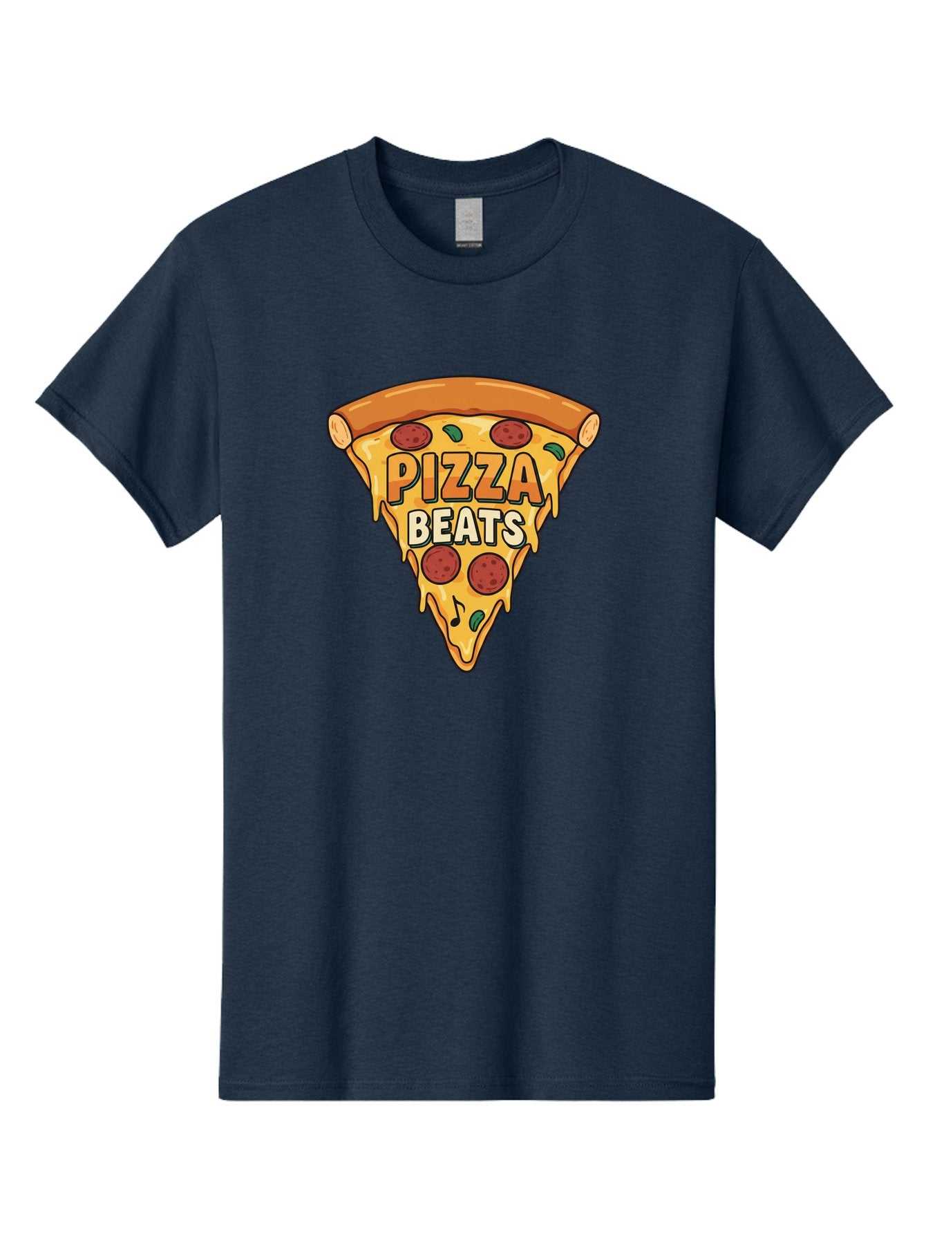 Pizza-Beats Men'S Graphic Tee, 100% Cotton, Comfortable Casual Summer Wear, Machine Washable, Pizza Slice, Pepperoni Pizza, Melted Cheese, Cartoon Food, Playful Graphics, Fun Design, Pizza Beats, Foodie Art, Tasty Treats, Delicious Pizza Bac260 14