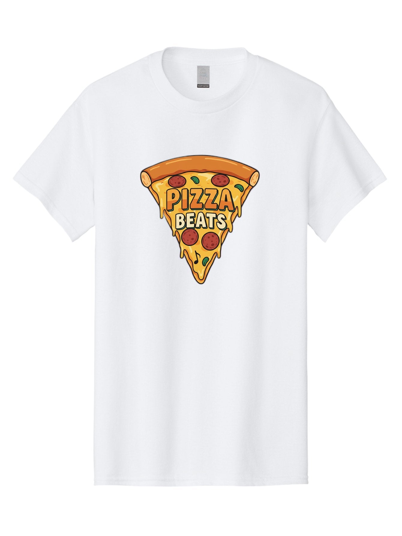 Pizza-Beats Men'S Graphic Tee, 100% Cotton, Comfortable Casual Summer Wear, Machine Washable, Pizza Slice, Pepperoni Pizza, Melted Cheese, Cartoon Food, Playful Graphics, Fun Design, Pizza Beats, Foodie Art, Tasty Treats, Delicious Pizza Bac260 12