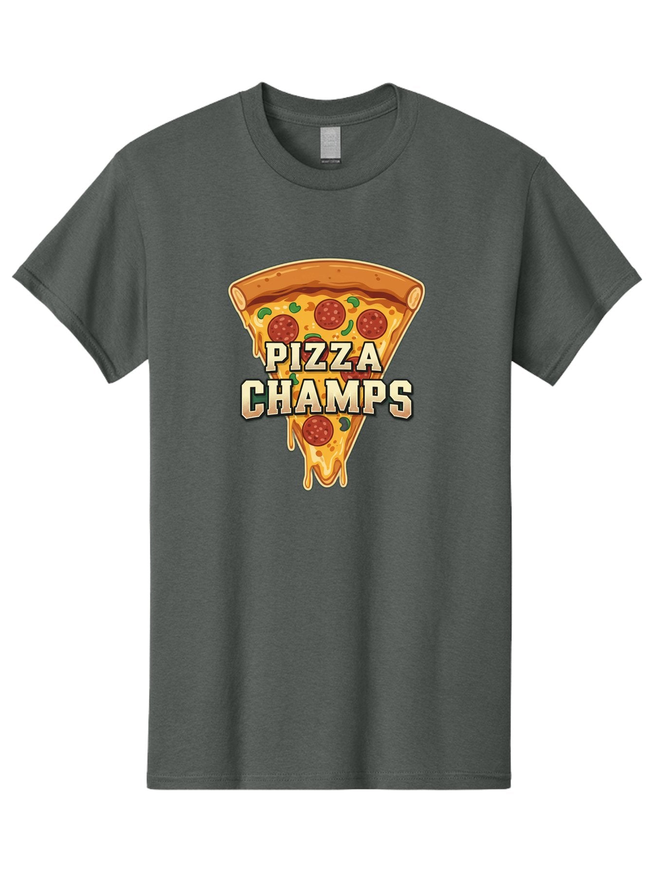 Pizza-Champs Men'S Graphic Tee, 100% Cotton, Comfortable Casual Summer Wear, Machine Washable, Pepperoni Pizza Slice, Cheese Stretch, Pizza Toppings, Italian Food, Pizza Champions, Gaming Logo, Cartoon Style, Appetizing Pizza, Cheesy Pizza, Bac261 9