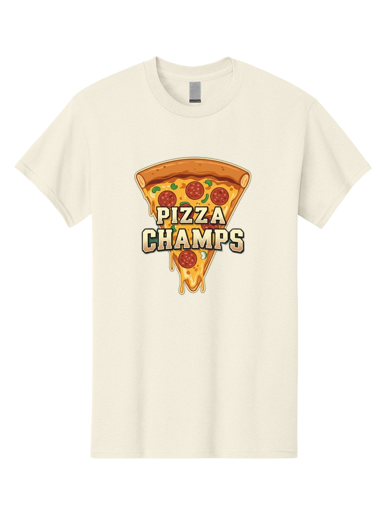 Pizza-Champs Men'S Graphic Tee, 100% Cotton, Comfortable Casual Summer Wear, Machine Washable, Pepperoni Pizza Slice, Cheese Stretch, Pizza Toppings, Italian Food, Pizza Champions, Gaming Logo, Cartoon Style, Appetizing Pizza, Cheesy Pizza, Bac261 10