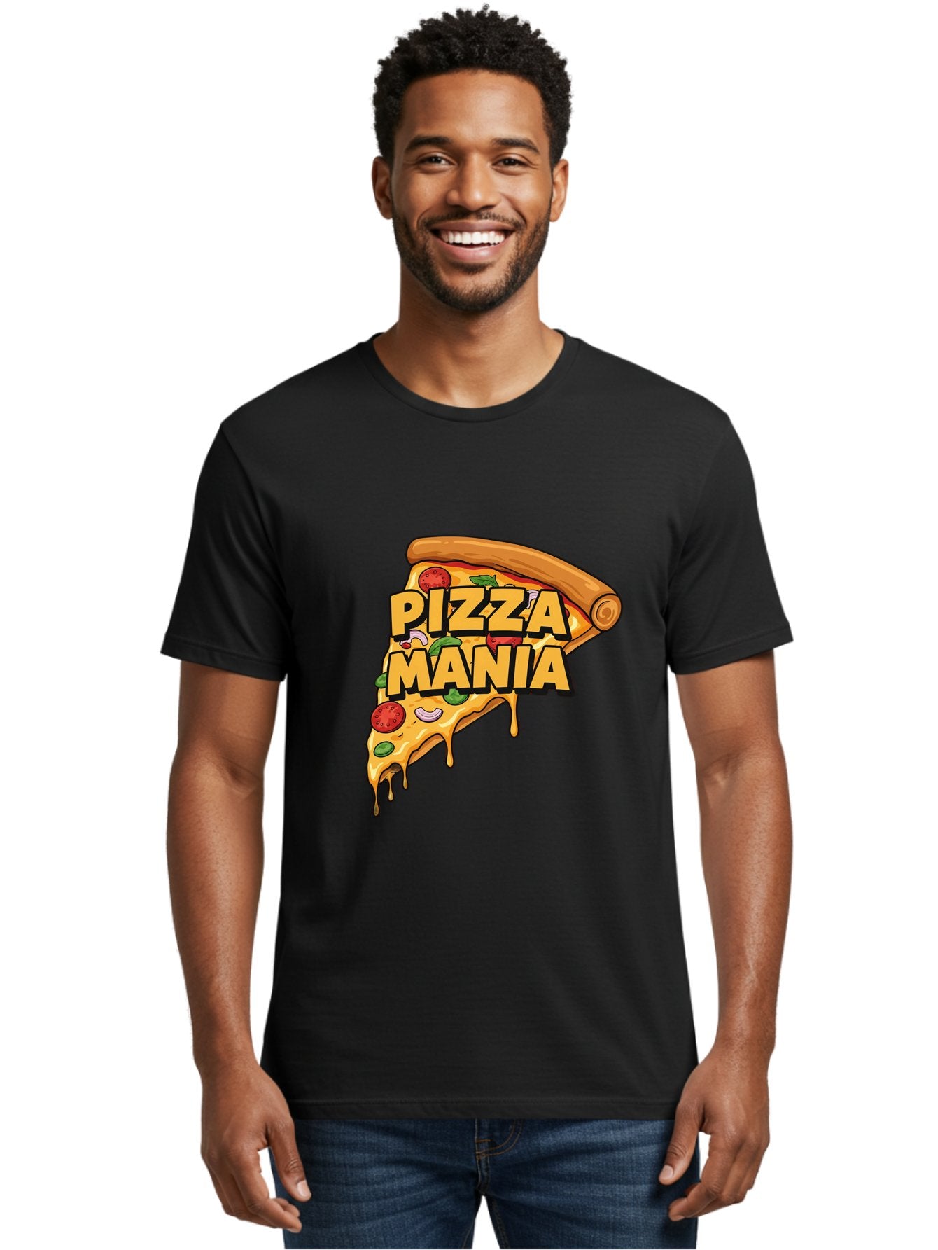 Pizza-Mania Men'S Graphic Tee, 100% Cotton, Comfortable Casual Summer Wear, Machine Washable, Cheesy Pizza Slice, Pizza Toppings, Tomato Sauce, Melted Mozzarella, Pizza Mania, Foodie, Italian Cuisine, Savory Delight, Mouth-Watering Pizza Bac266 21