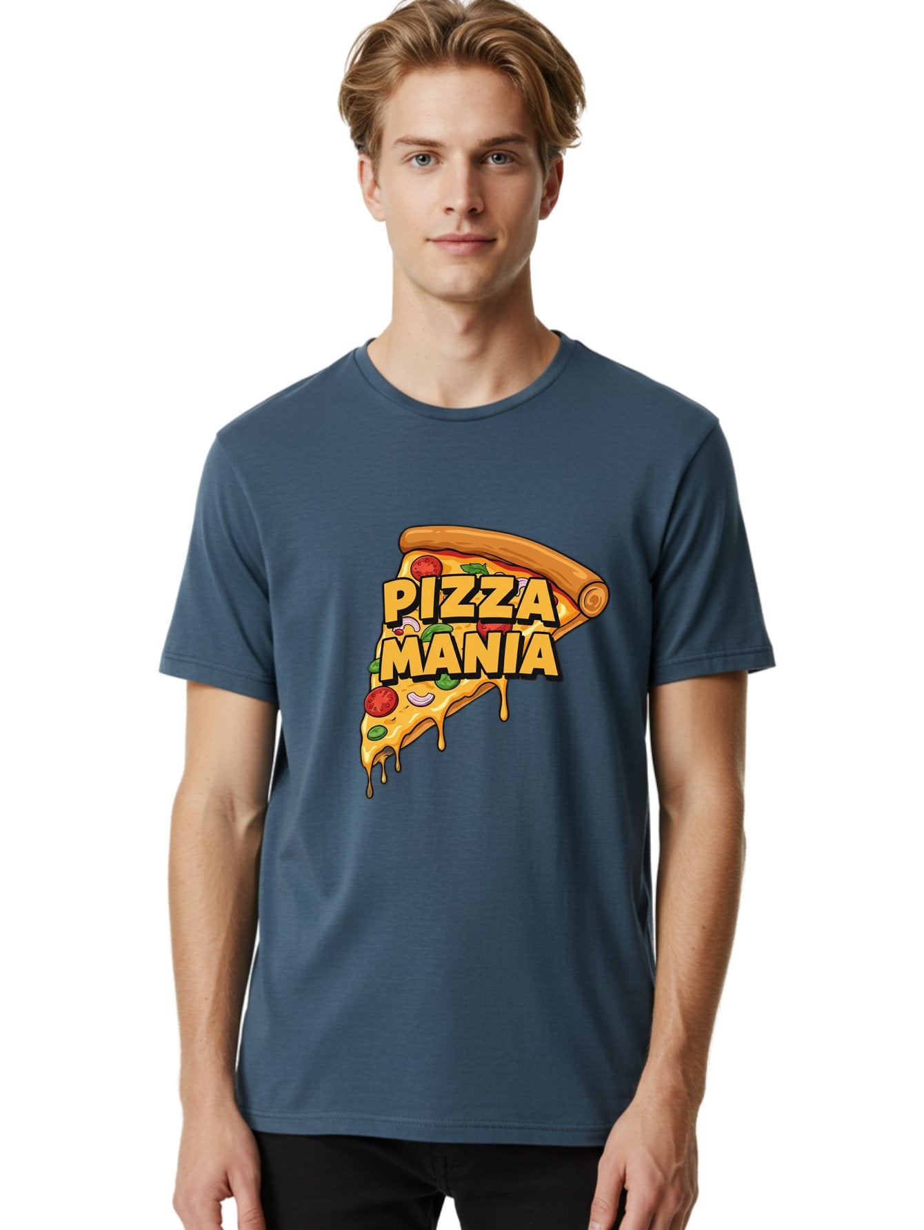 Pizza-Mania Men'S Graphic Tee, 100% Cotton, Comfortable Casual Summer Wear, Machine Washable, Cheesy Pizza Slice, Pizza Toppings, Tomato Sauce, Melted Mozzarella, Pizza Mania, Foodie, Italian Cuisine, Savory Delight, Mouth-Watering Pizza Bac266 16